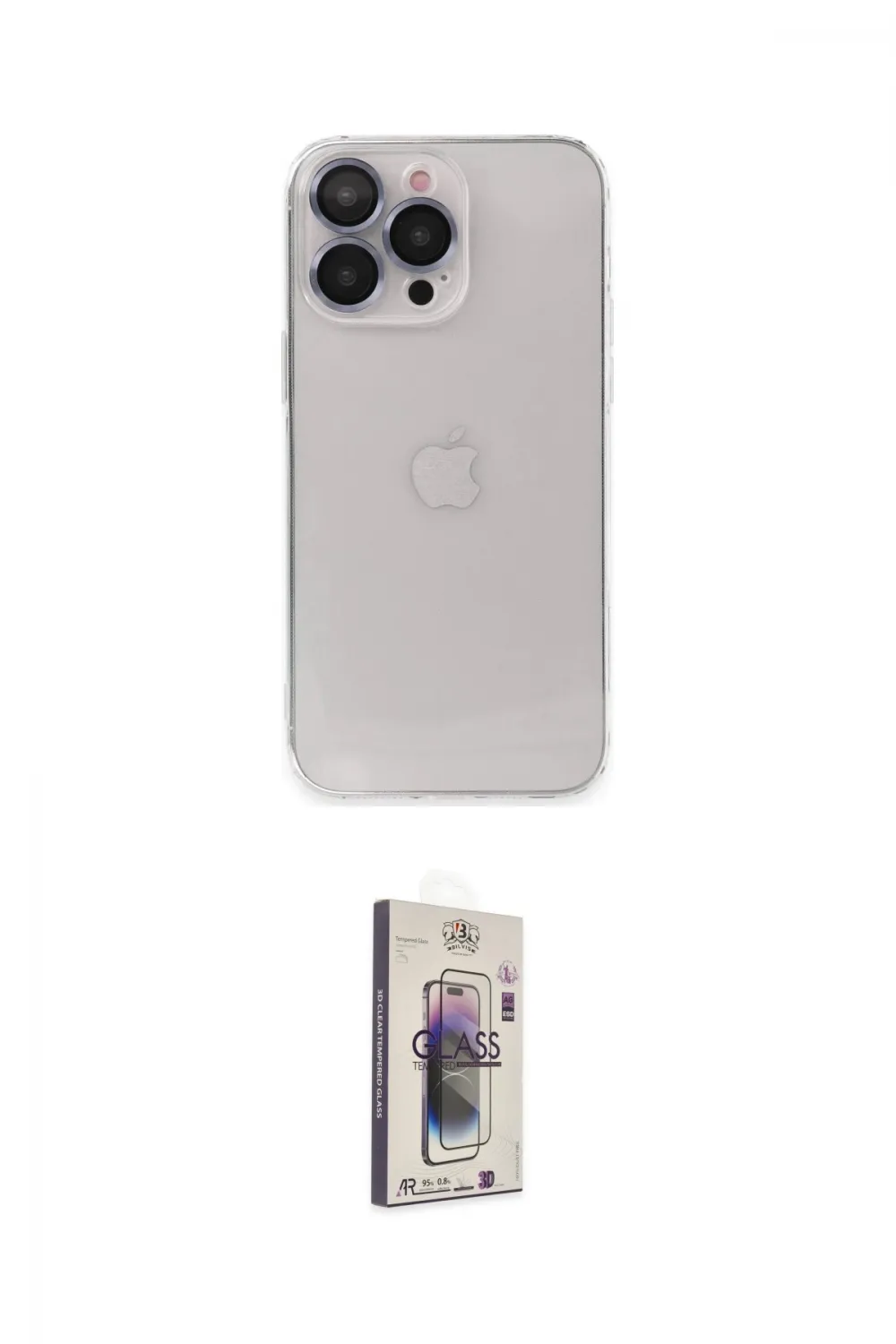 ieg™ iPhone 13 Pro Max Kılıf Ufuk Minimal Özel Seri - Siyah Bilvis 3D Cam Ekran Koruyucu