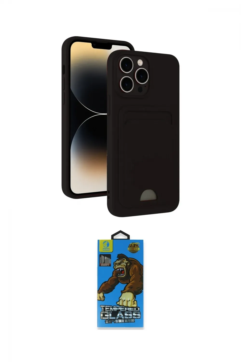 ieg™ iPhone 13 Pro Max Kılıf Vadi Çizgi Prime - Siyah 18D Cam Ekran Koruyucu
