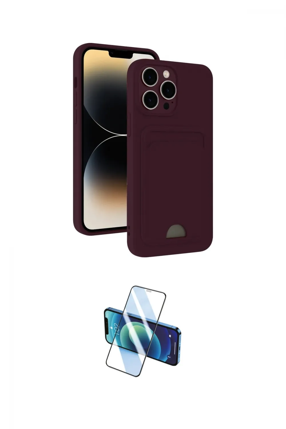 ieg™ iPhone 13 Pro Max Kılıf Vadi Çizgi Prime - Siyah 3D Antistatik Cam Ekran Koruyucu