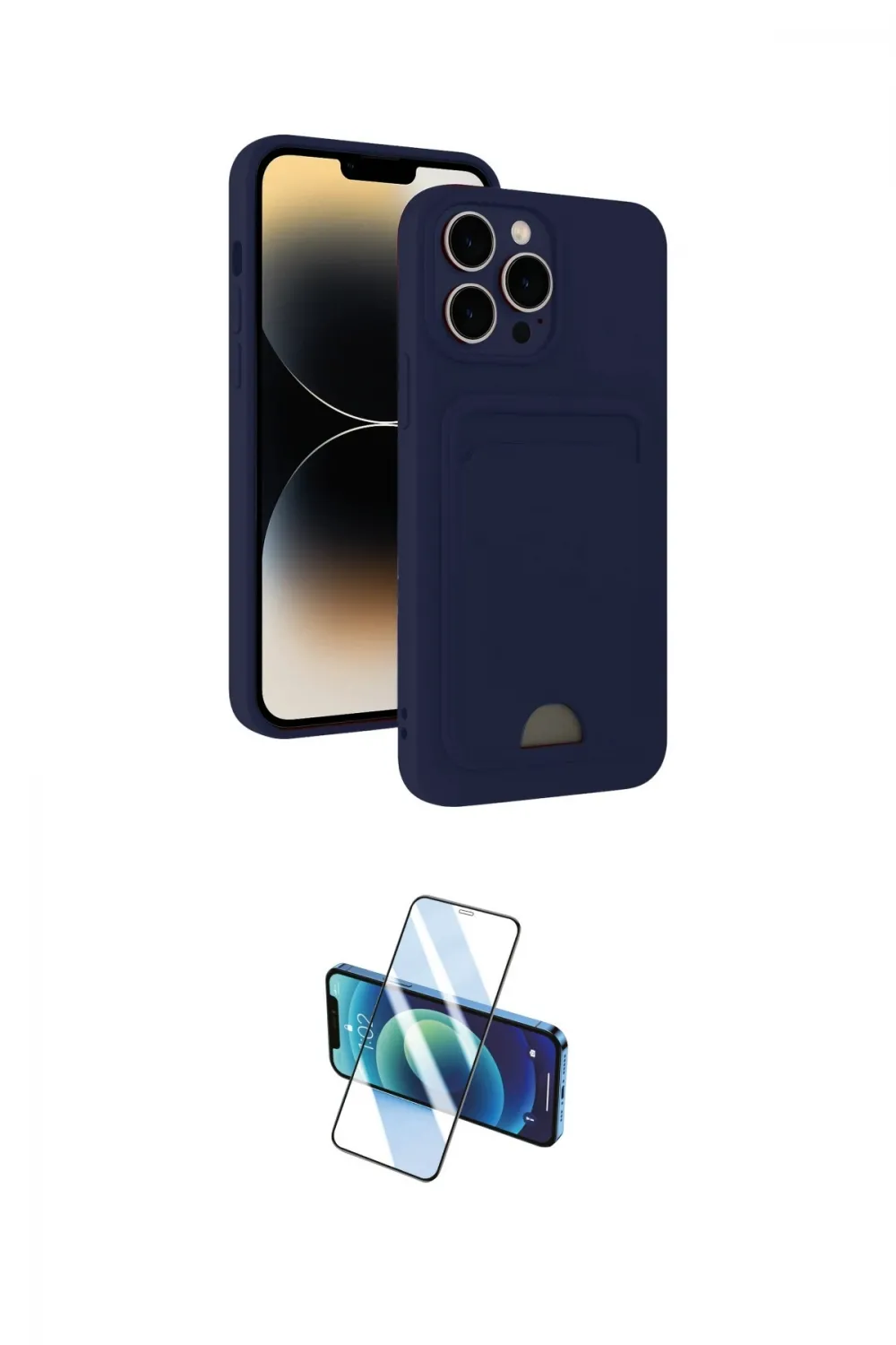 ieg™ iPhone 13 Pro Max Kılıf Vadi Çizgi Prime - Siyah 3D Antistatik Cam Ekran Koruyucu
