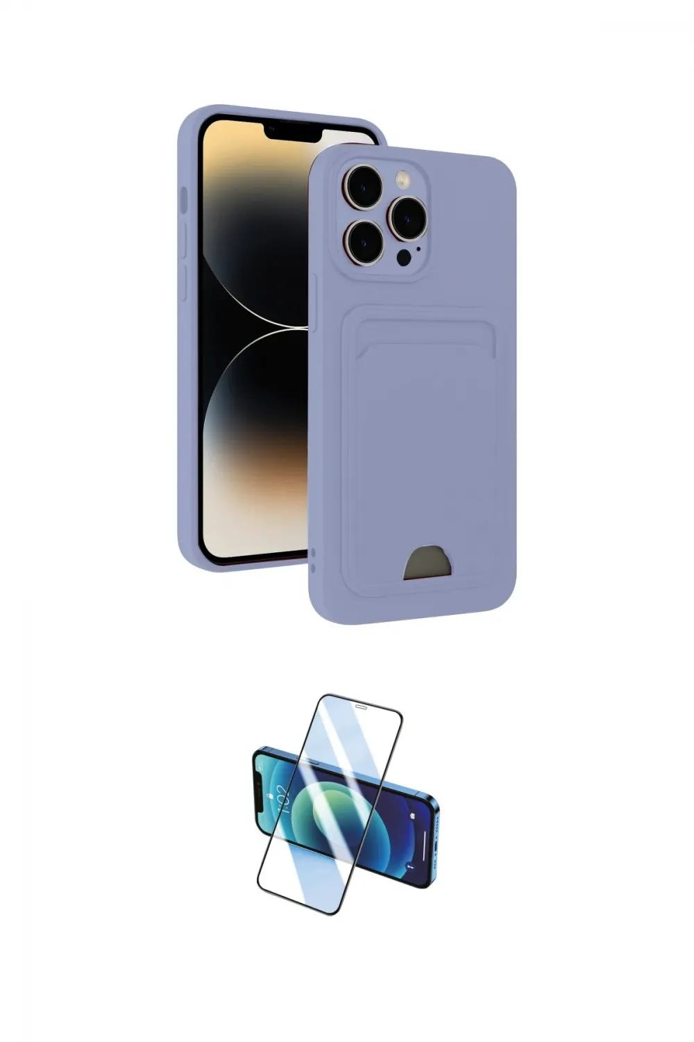 ieg™ iPhone 13 Pro Max Kılıf Vadi Çizgi Prime - Siyah 3D Antistatik Cam Ekran Koruyucu