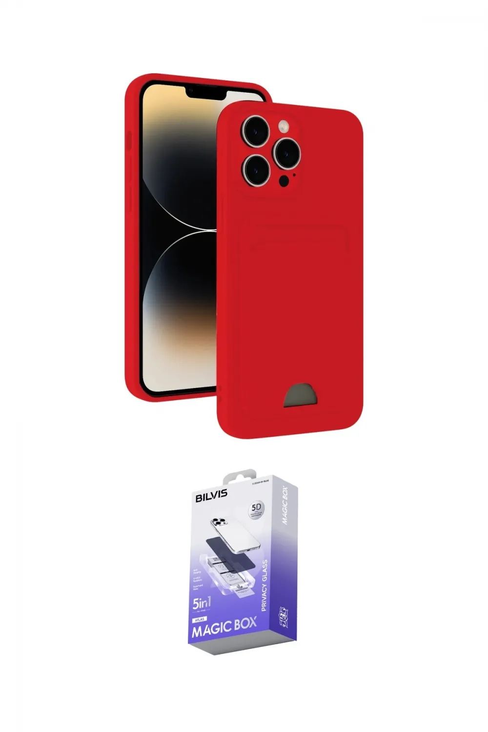 ieg™ iPhone 13 Pro Max Kılıf Vadi Çizgi Prime - Siyah Bilvis 5in1 5D Magic Hayalet Cam Ekran Koruyucu