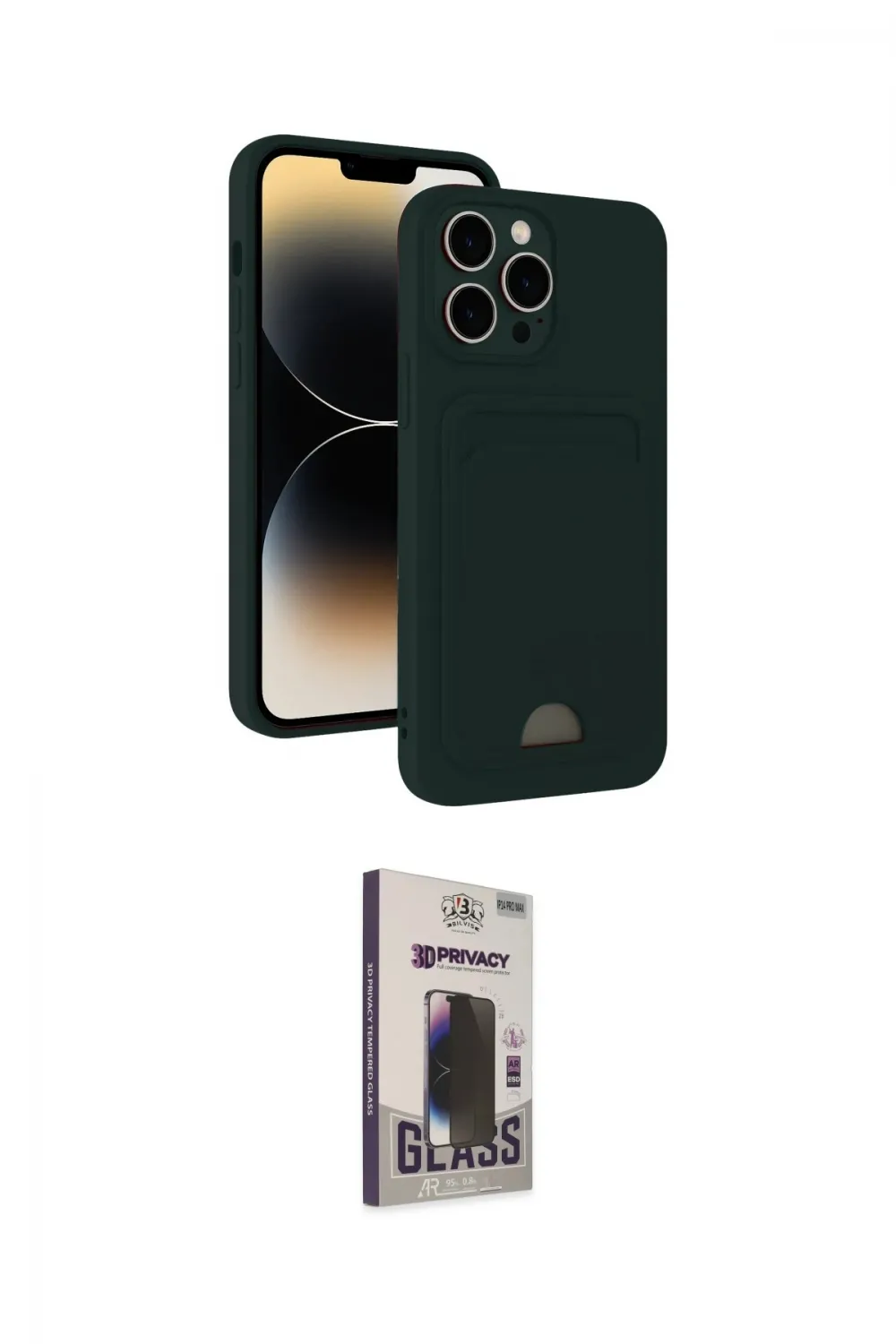 ieg™ iPhone 13 Pro Max Kılıf Vadi Çizgi Prime - Siyah Bilvis Hayalet Cam Ekran Koruyucu