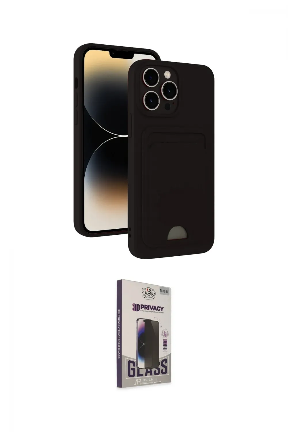 ieg™ iPhone 13 Pro Max Kılıf Vadi Çizgi Prime - Siyah Bilvis Hayalet Cam Ekran Koruyucu