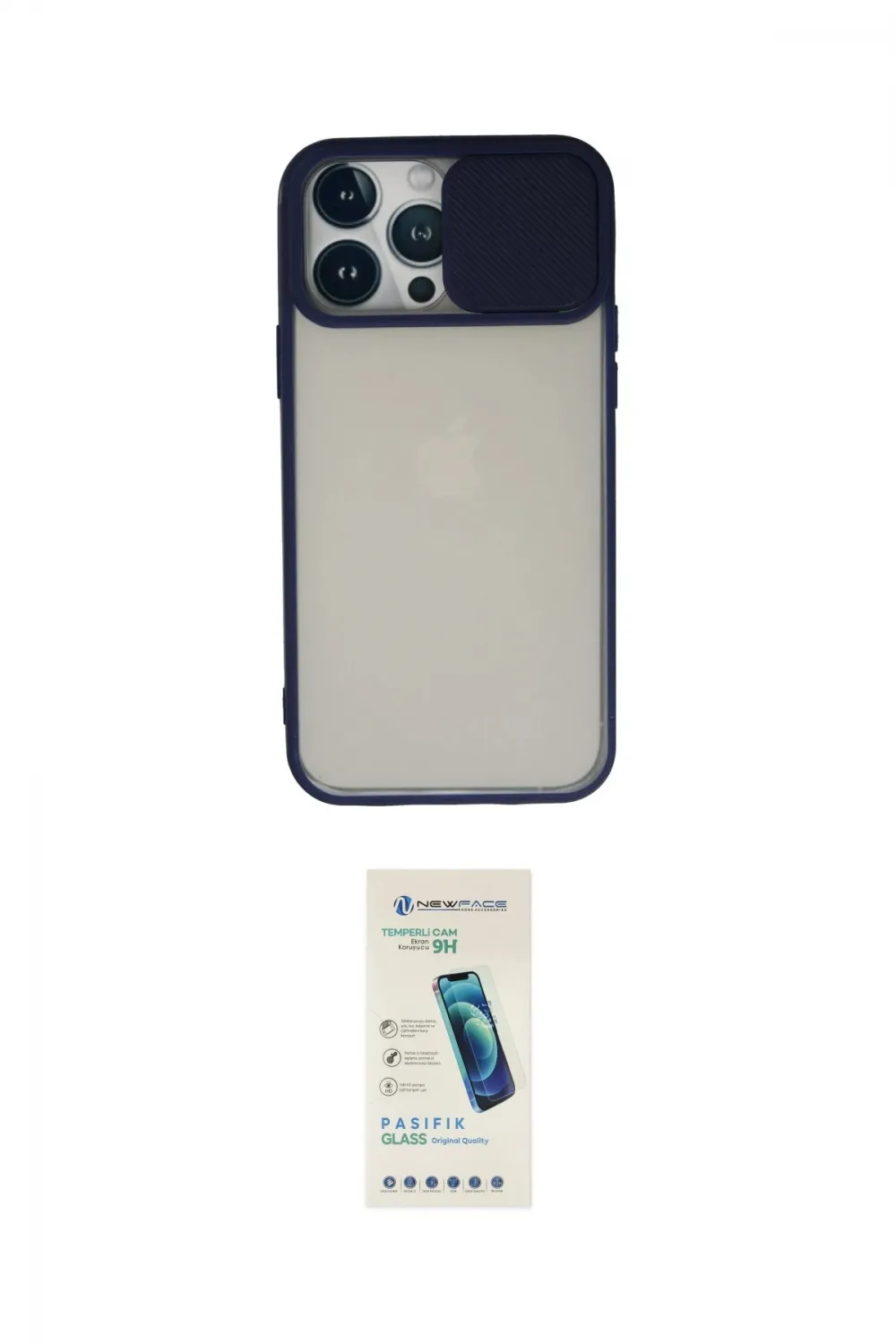 ieg™ iPhone 13 Pro Max Kılıf Vadi Çizgi - Şeffaf Pasifik Cam Ekran Koruyucu