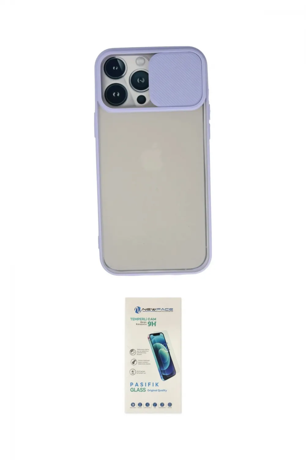 ieg™ iPhone 13 Pro Max Kılıf Vadi Çizgi - Şeffaf Pasifik Cam Ekran Koruyucu