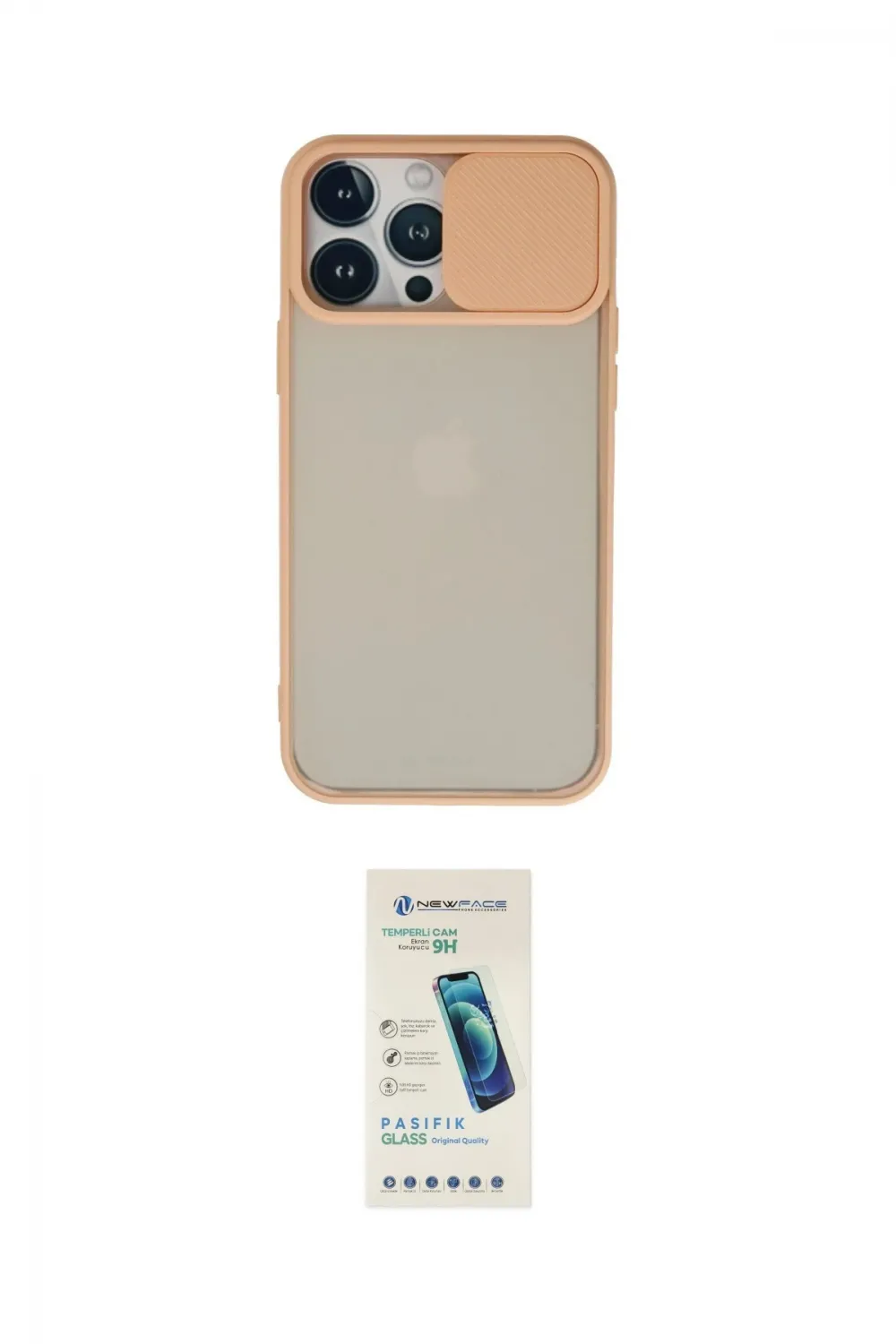 ieg™ iPhone 13 Pro Max Kılıf Vadi Çizgi - Şeffaf Pasifik Cam Ekran Koruyucu