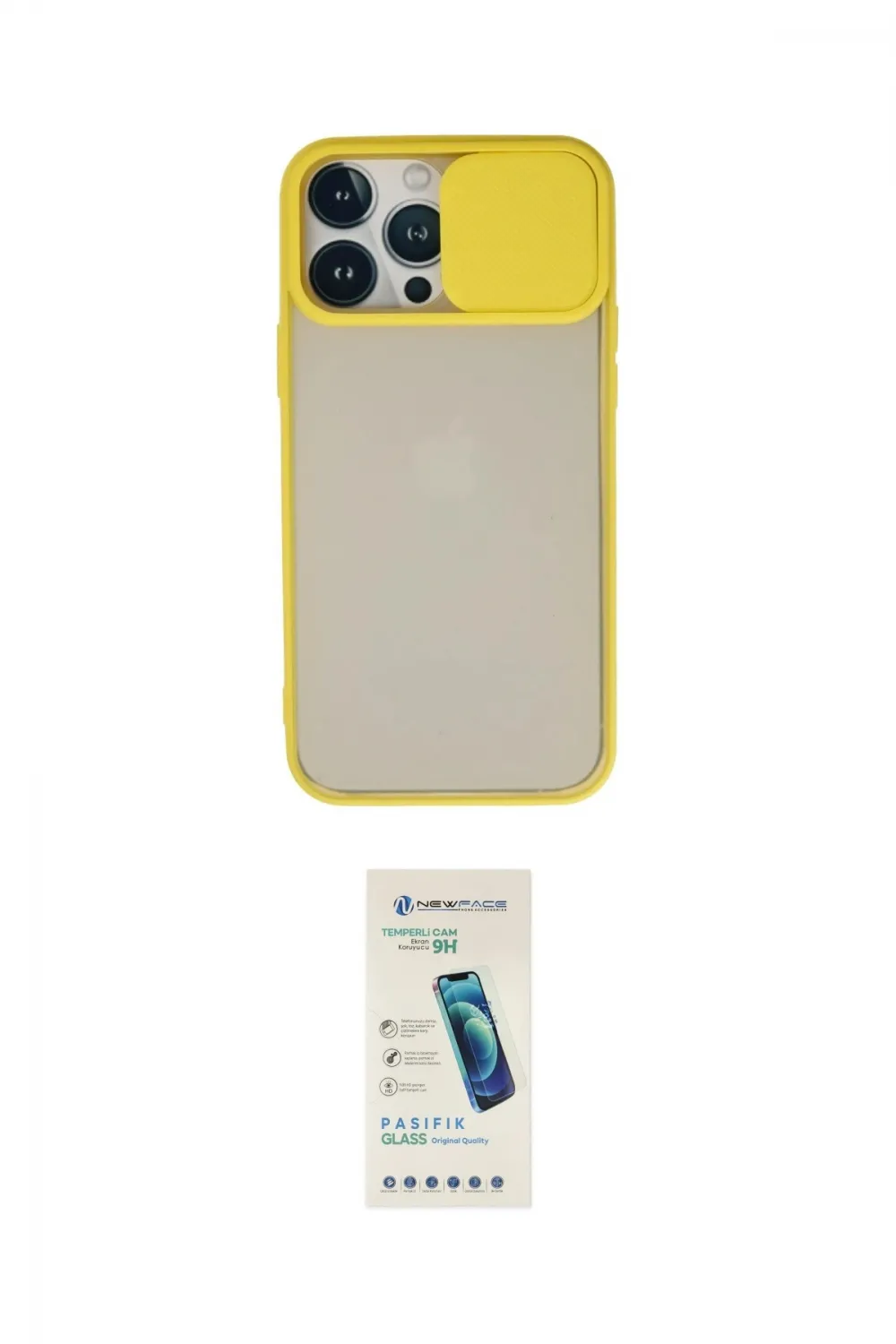 ieg™ iPhone 13 Pro Max Kılıf Vadi Çizgi - Şeffaf Pasifik Cam Ekran Koruyucu