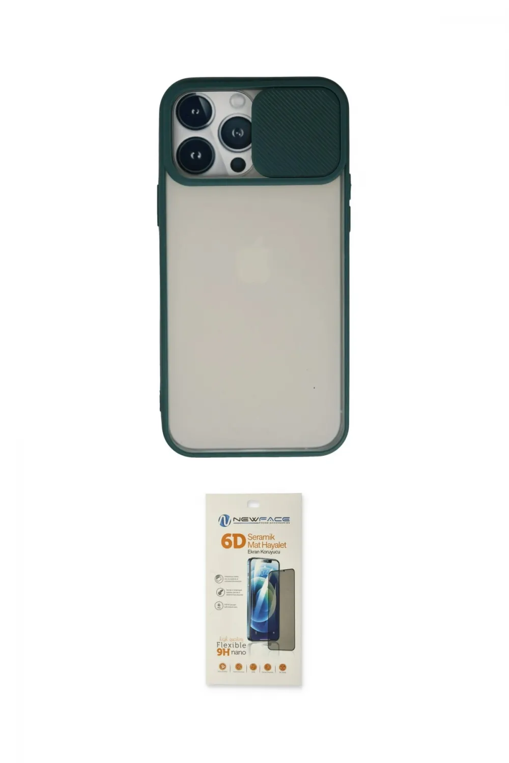 ieg™ iPhone 13 Pro Max Kılıf Vadi Çizgi - Siyah 6D Mat Seramik Hayalet Nano Ekran Koruyucu