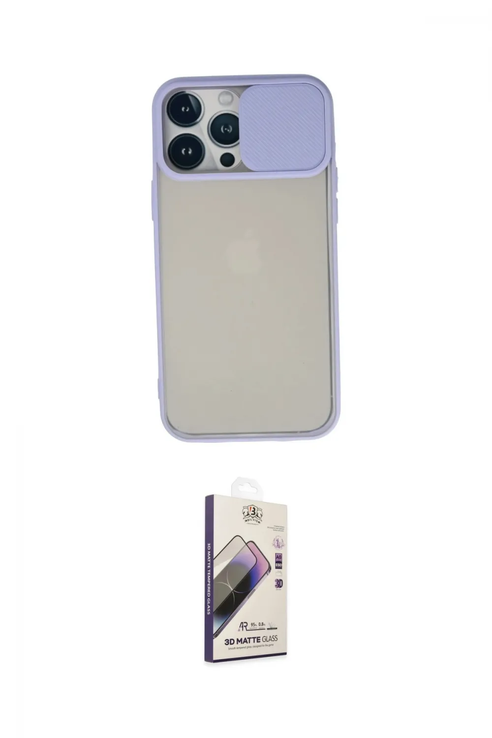 ieg™ iPhone 13 Pro Max Kılıf Vadi Çizgi - Siyah Bilvis 3D Mat Cam Ekran Koruyucu