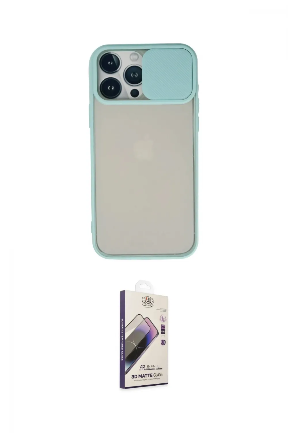 ieg™ iPhone 13 Pro Max Kılıf Vadi Çizgi - Siyah Bilvis 3D Mat Cam Ekran Koruyucu