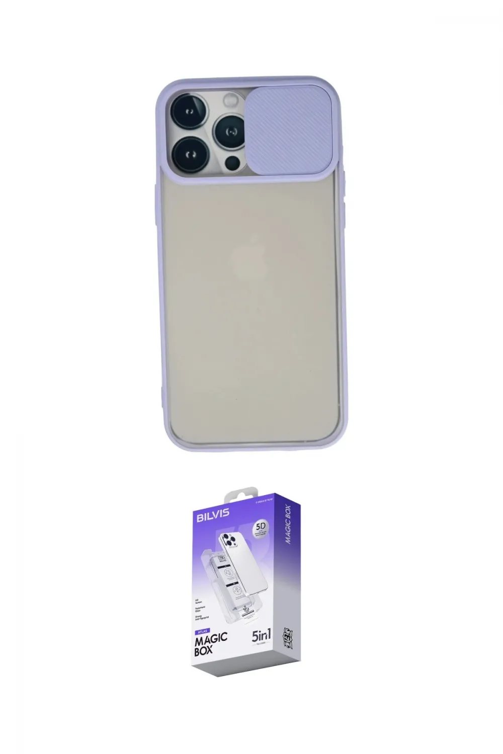 ieg™ iPhone 13 Pro Max Kılıf Vadi Çizgi - Siyah Bilvis 5in1 3D Magic Cam Ekran Koruyucu