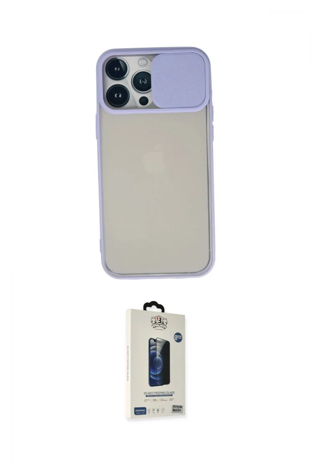 ieg™ iPhone 13 Pro Max Kılıf Vadi Çizgi - Siyah Bilvis Hayalet Cam Ekran Koruyucu