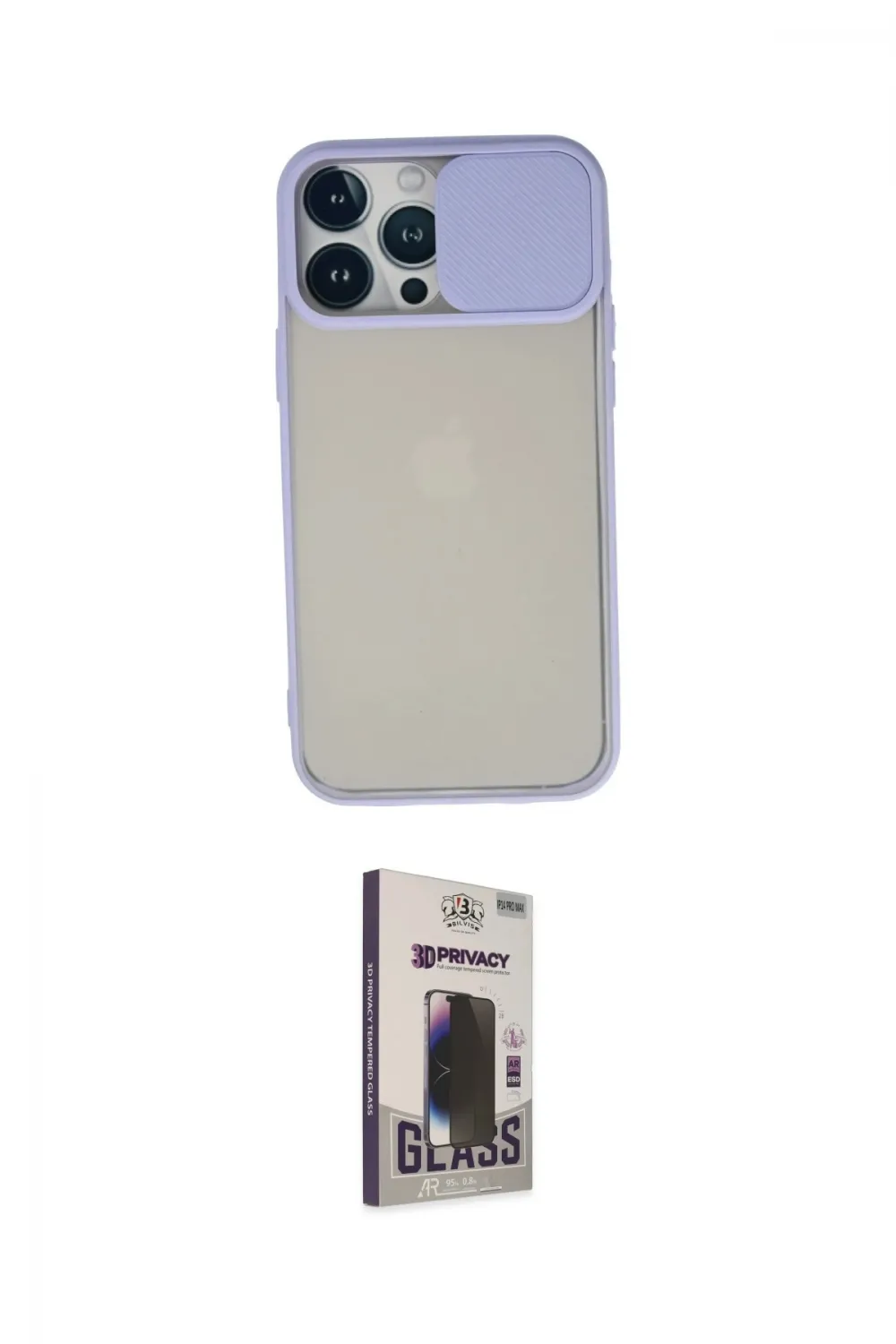 ieg™ iPhone 13 Pro Max Kılıf Vadi Çizgi - Siyah Bilvis Hayalet Cam Ekran Koruyucu