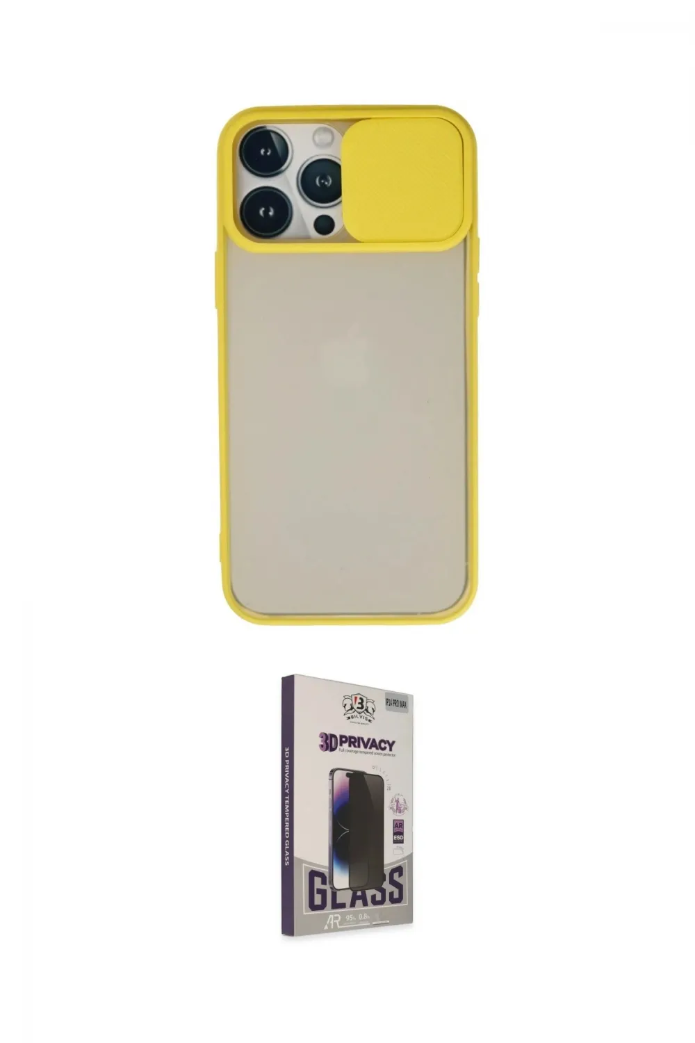 ieg™ iPhone 13 Pro Max Kılıf Vadi Çizgi - Siyah Bilvis Hayalet Cam Ekran Koruyucu