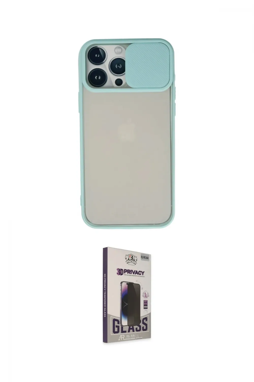 ieg™ iPhone 13 Pro Max Kılıf Vadi Çizgi - Siyah Bilvis Hayalet Cam Ekran Koruyucu