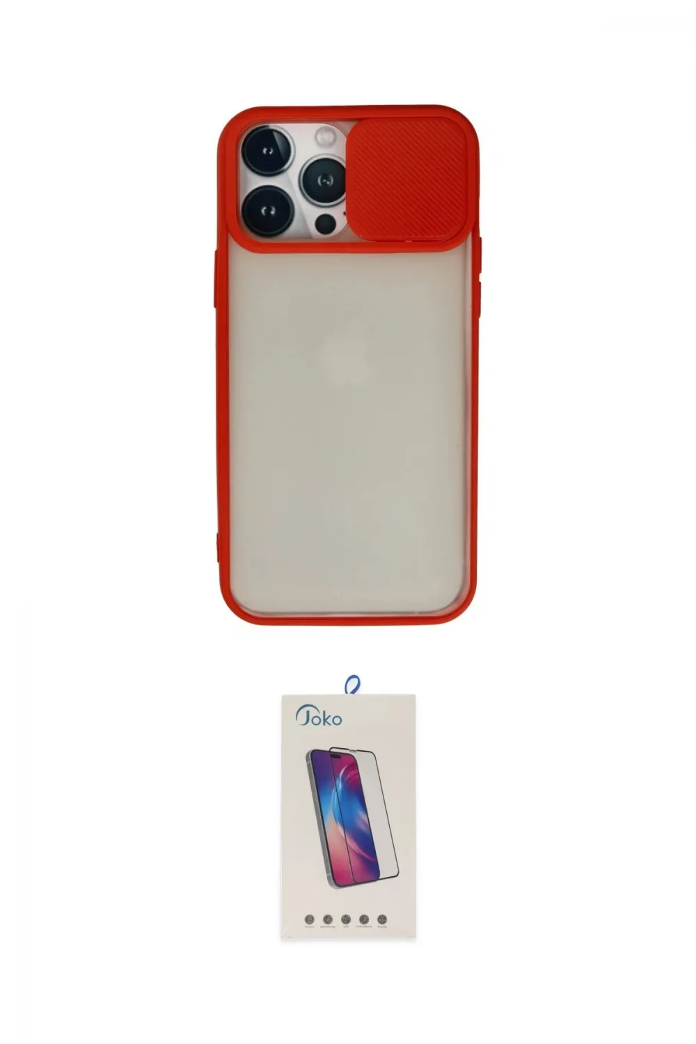 ieg™ iPhone 13 Pro Max Kılıf Vadi Çizgi - Siyah Joko 5D Cam