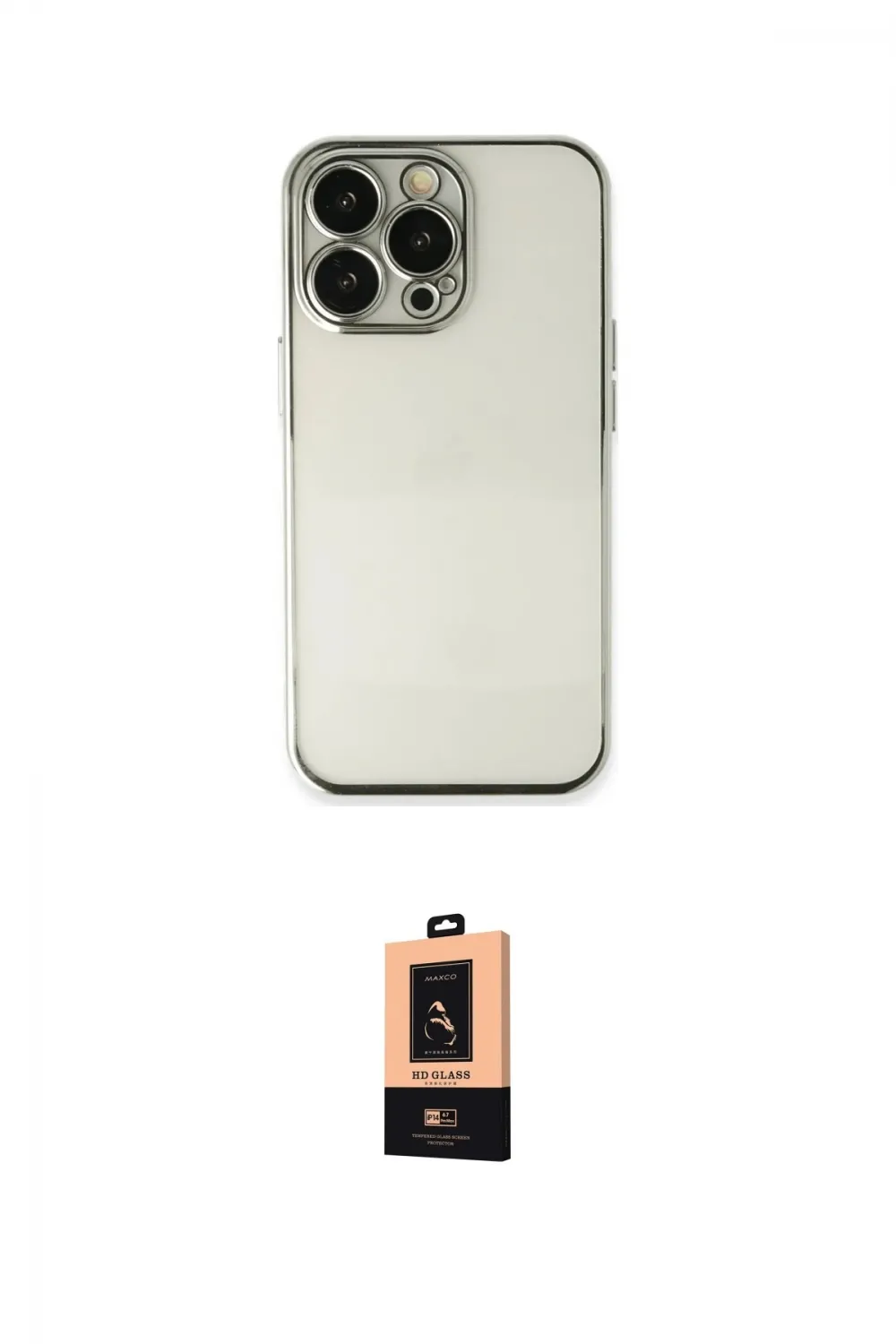 ieg™ iPhone 13 Pro Max Kılıf Vadi Minimal - Şeffaf Maxco Cam Ekran Koruyucu