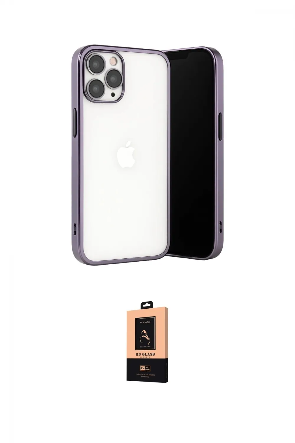 ieg™ iPhone 13 Pro Max Kılıf Vadi Minimal - Şeffaf Maxco Cam Ekran Koruyucu