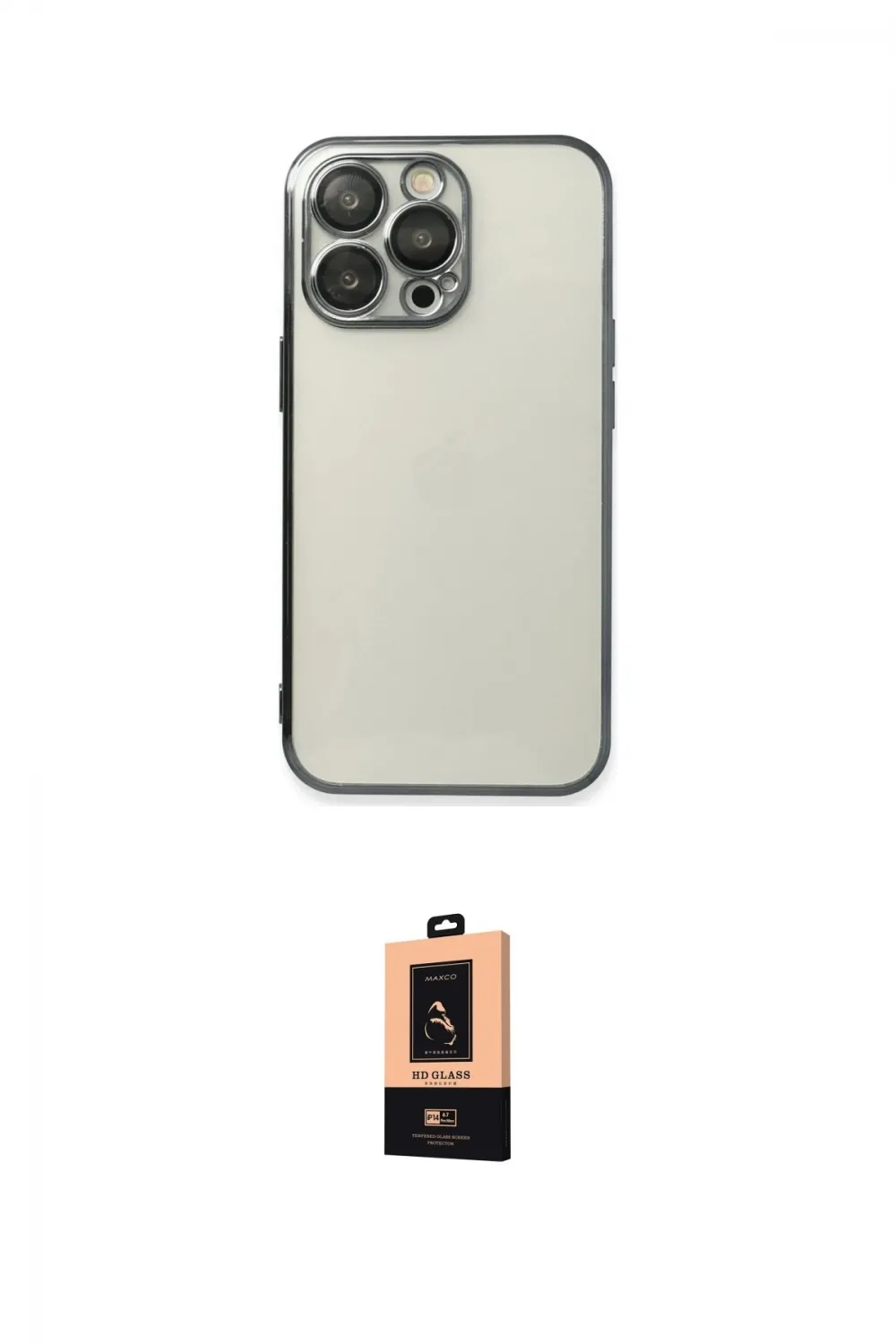 ieg™ iPhone 13 Pro Max Kılıf Vadi Minimal - Şeffaf Maxco Cam Ekran Koruyucu