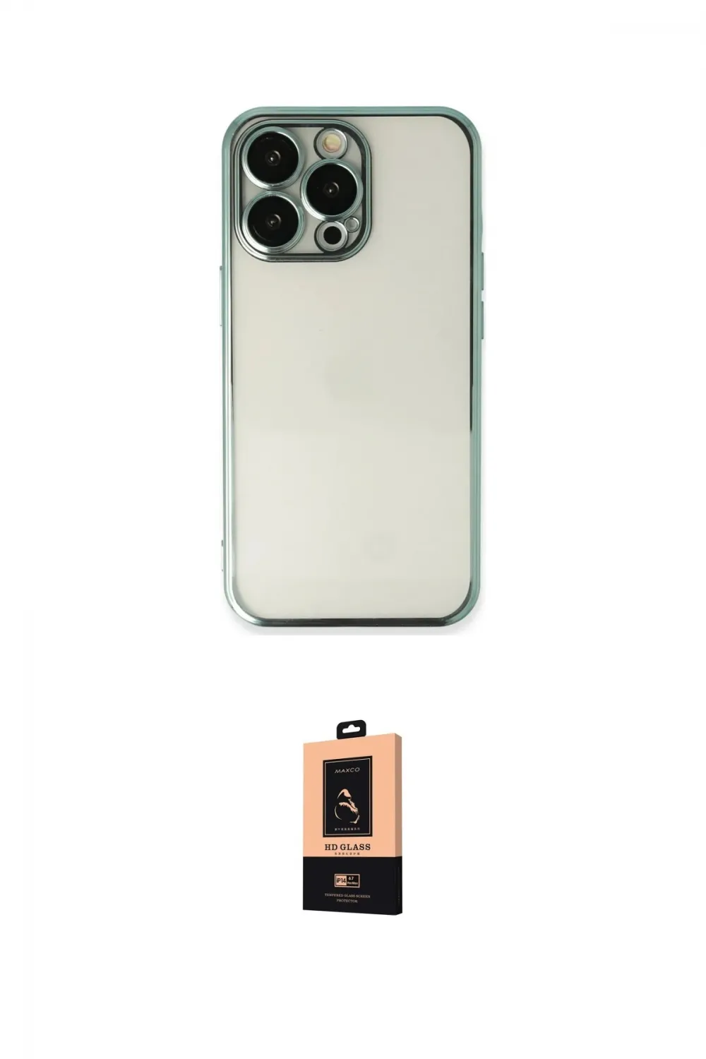 ieg™ iPhone 13 Pro Max Kılıf Vadi Minimal - Şeffaf Maxco Cam Ekran Koruyucu