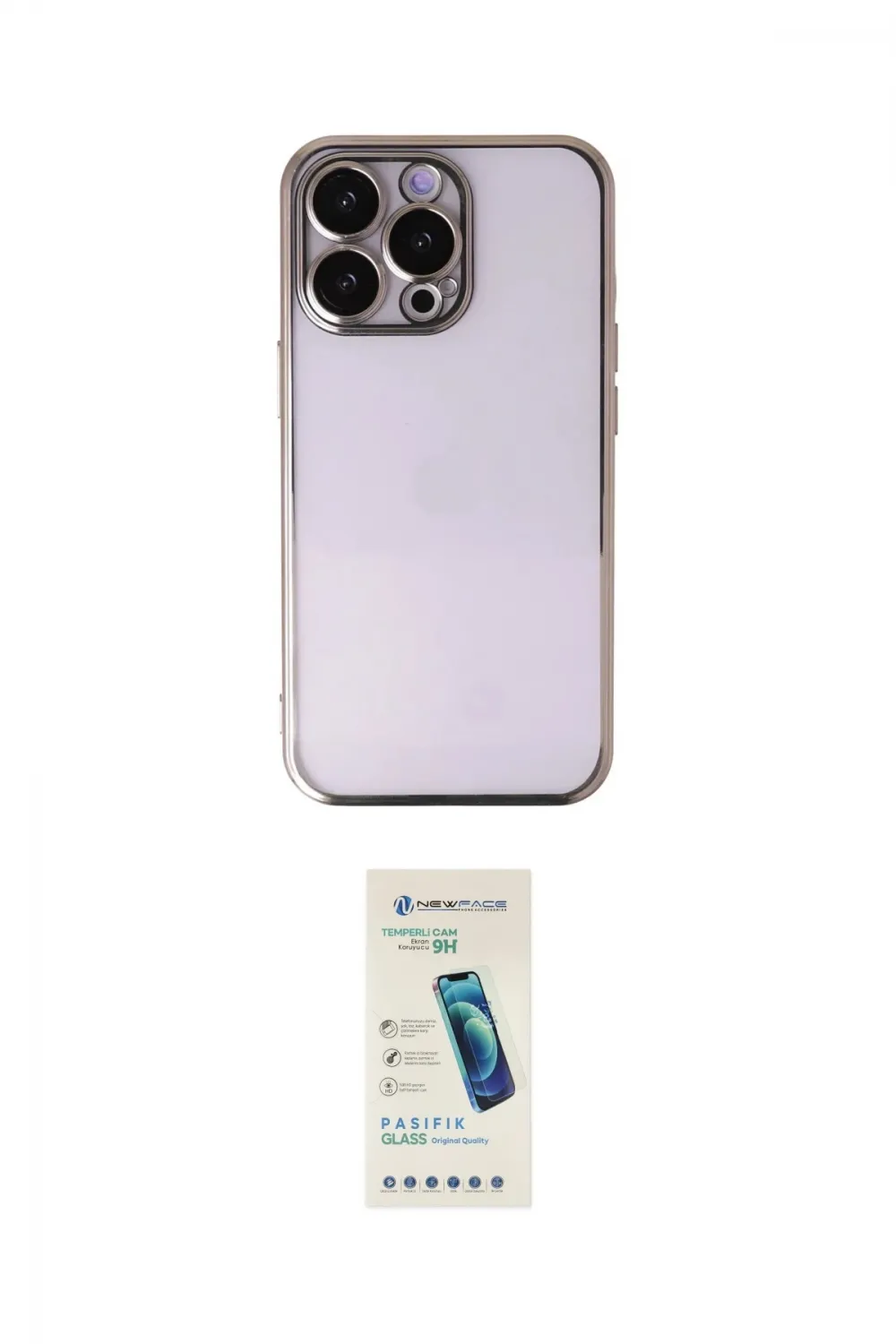 ieg™ iPhone 13 Pro Max Kılıf Vadi Minimal - Şeffaf Pasifik Cam Ekran Koruyucu