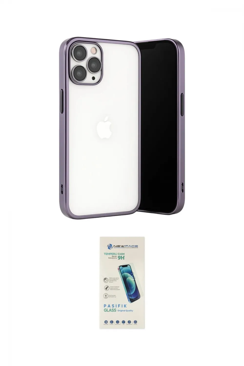 ieg™ iPhone 13 Pro Max Kılıf Vadi Minimal - Şeffaf Pasifik Cam Ekran Koruyucu