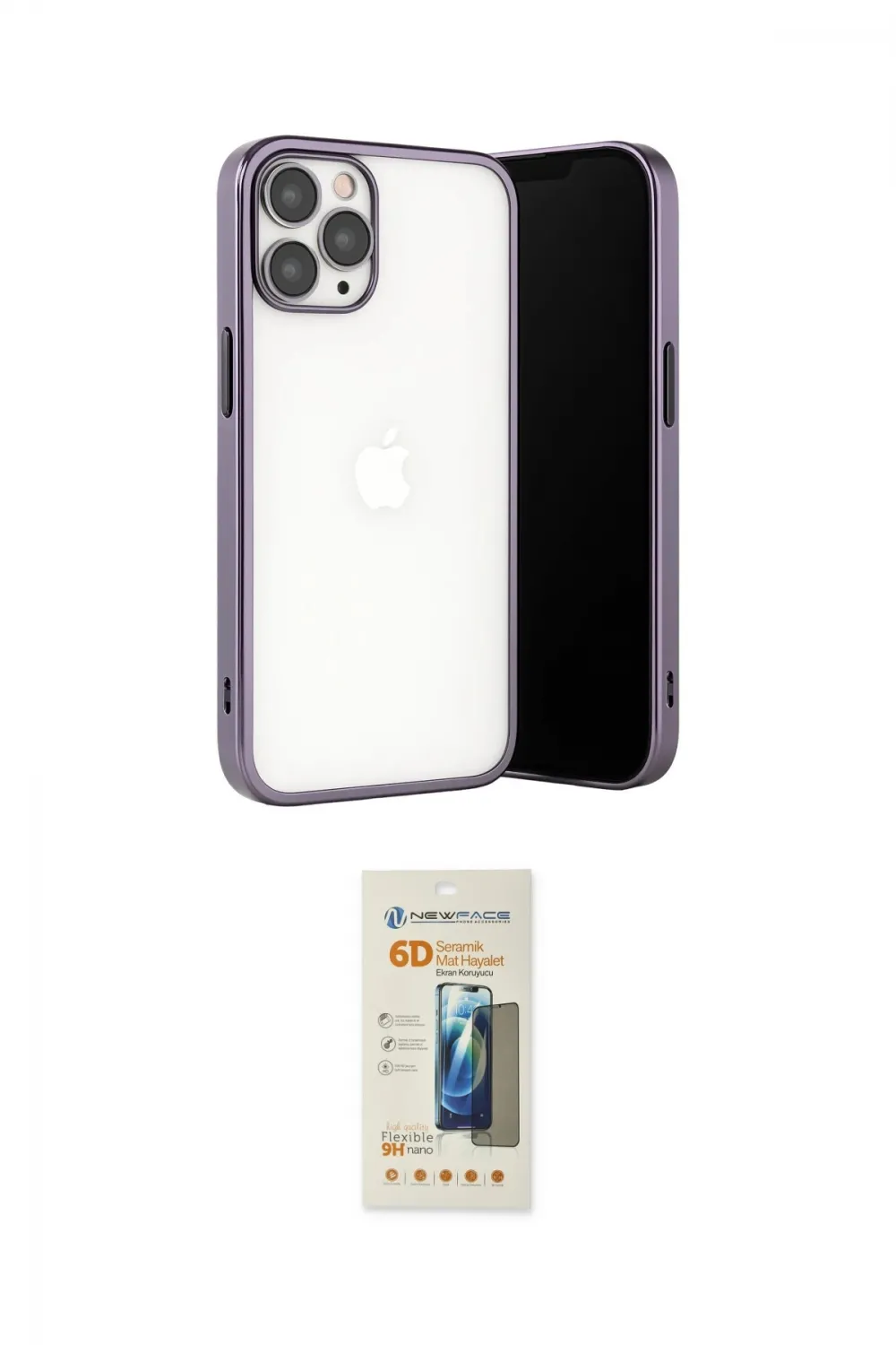 ieg™ iPhone 13 Pro Max Kılıf Vadi Minimal - Siyah 6D Mat Seramik Hayalet Nano Ekran Koruyucu