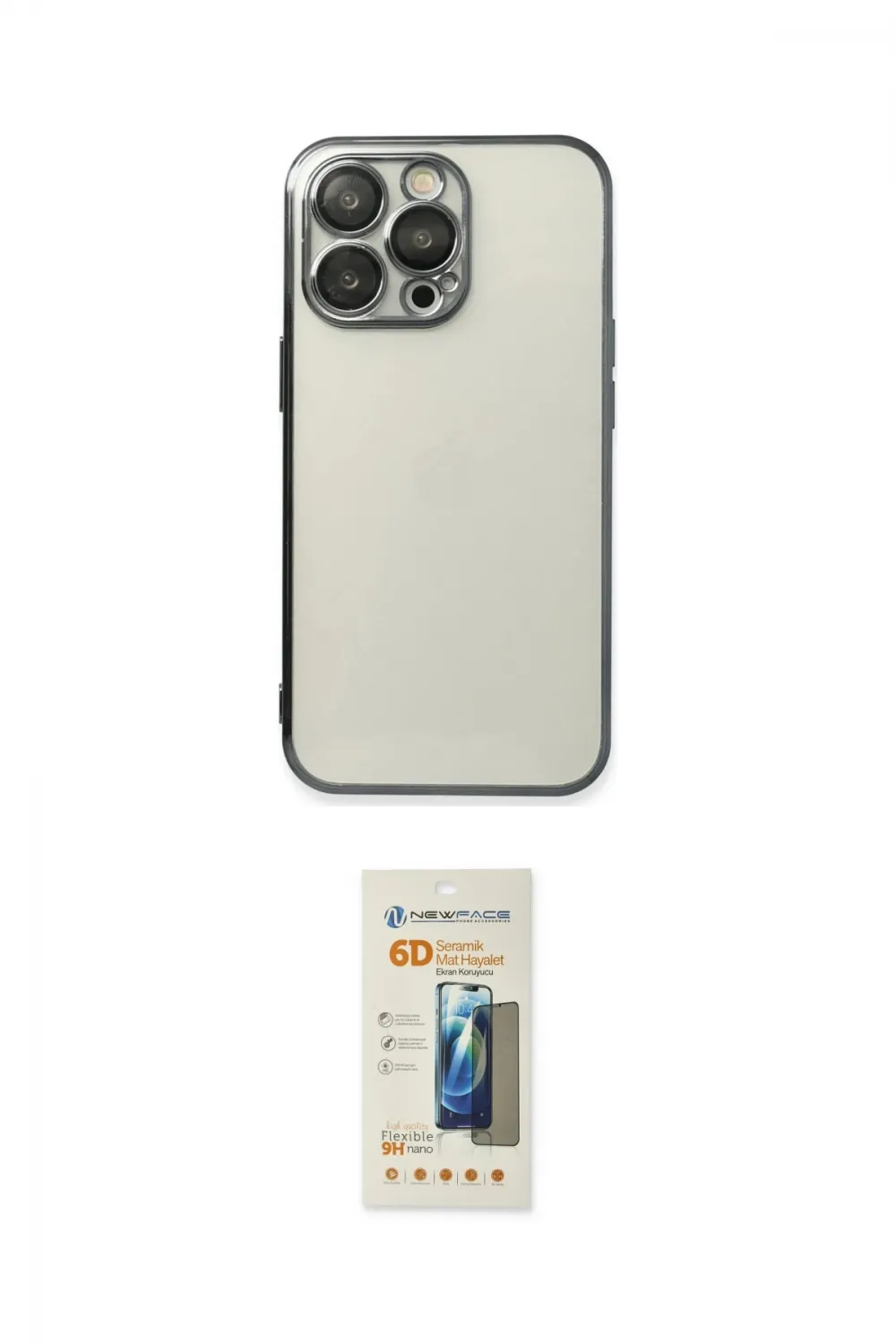 ieg™ iPhone 13 Pro Max Kılıf Vadi Minimal - Siyah 6D Mat Seramik Hayalet Nano Ekran Koruyucu