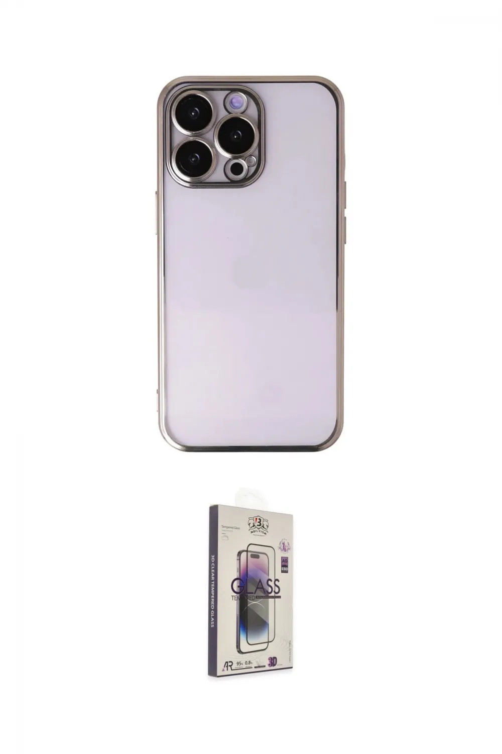 ieg™ iPhone 13 Pro Max Kılıf Vadi Minimal - Siyah Bilvis 3D Cam Ekran Koruyucu