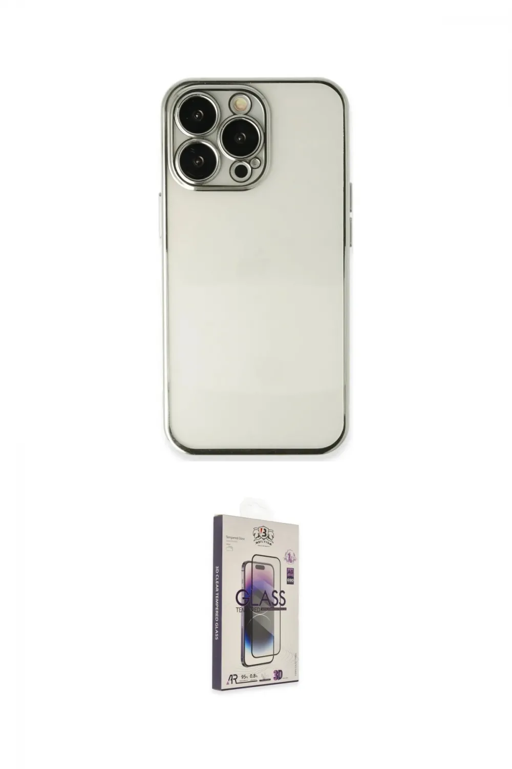 ieg™ iPhone 13 Pro Max Kılıf Vadi Minimal - Siyah Bilvis 3D Cam Ekran Koruyucu