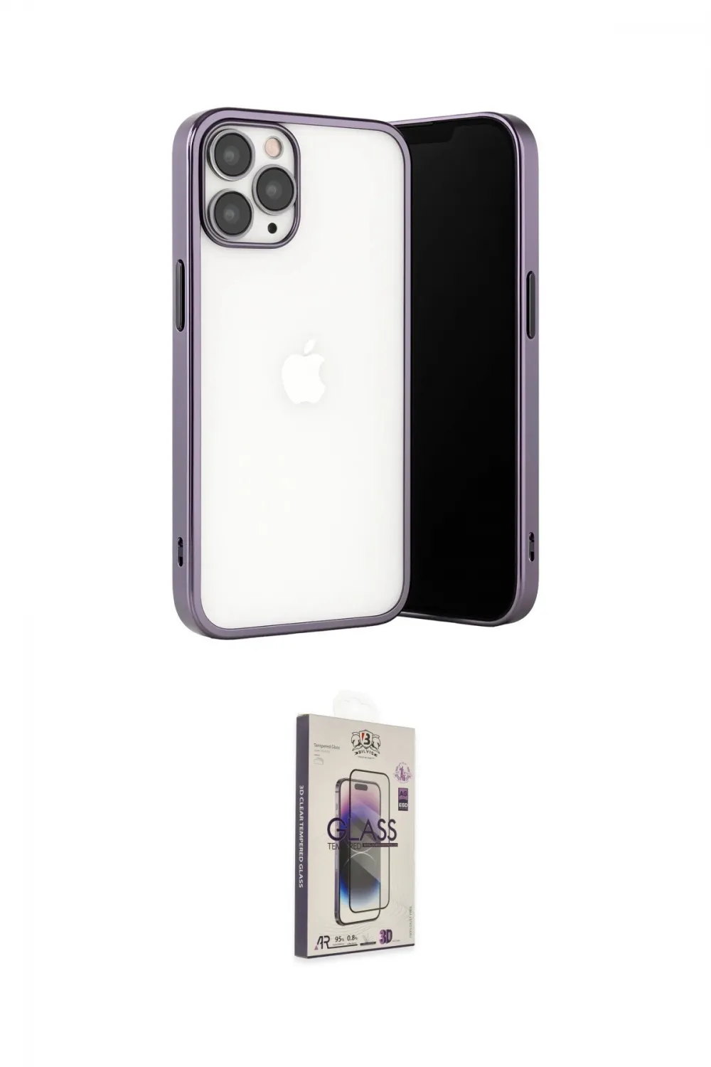 ieg™ iPhone 13 Pro Max Kılıf Vadi Minimal - Siyah Bilvis 3D Cam Ekran Koruyucu