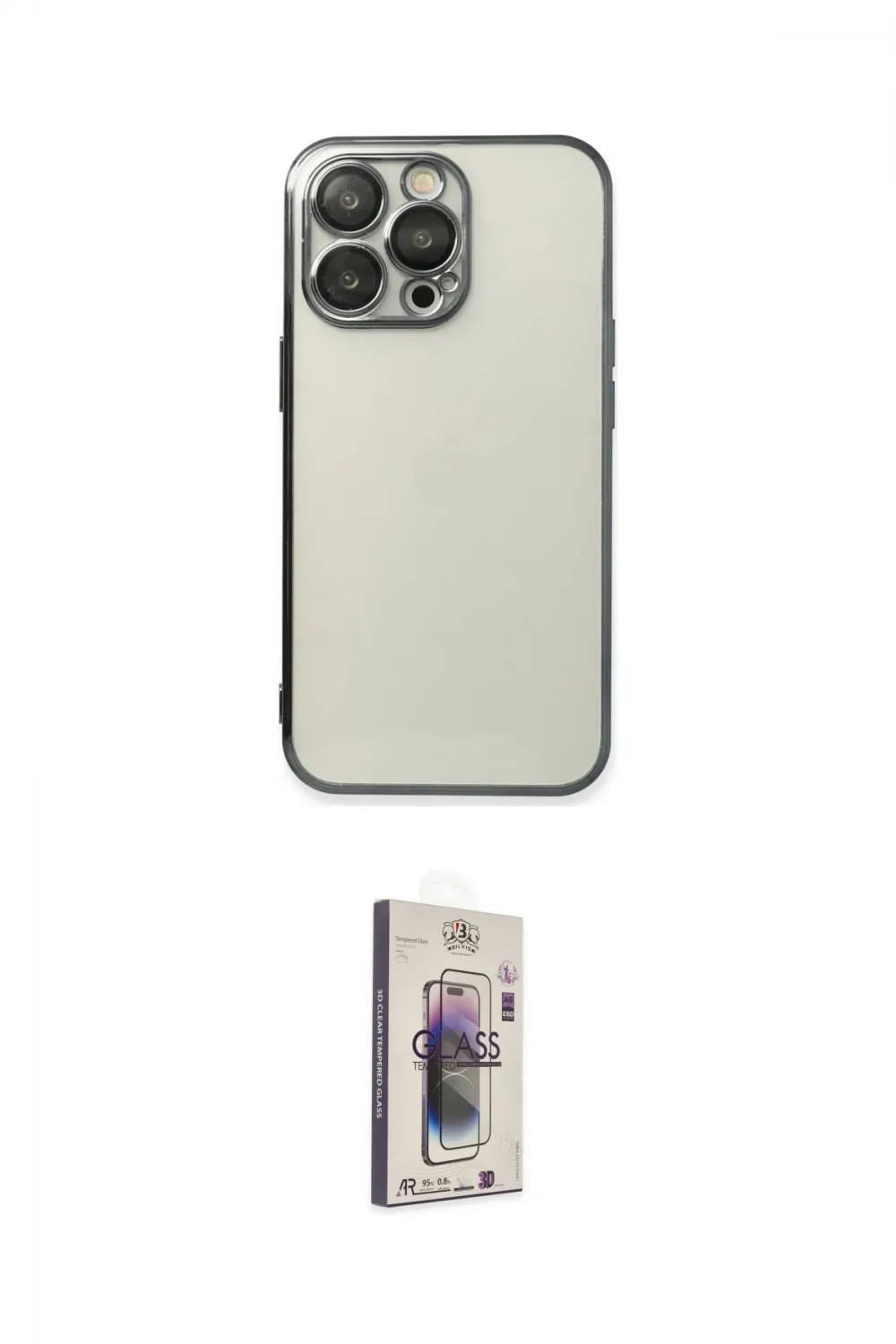 ieg™ iPhone 13 Pro Max Kılıf Vadi Minimal - Siyah Bilvis 3D Cam Ekran Koruyucu