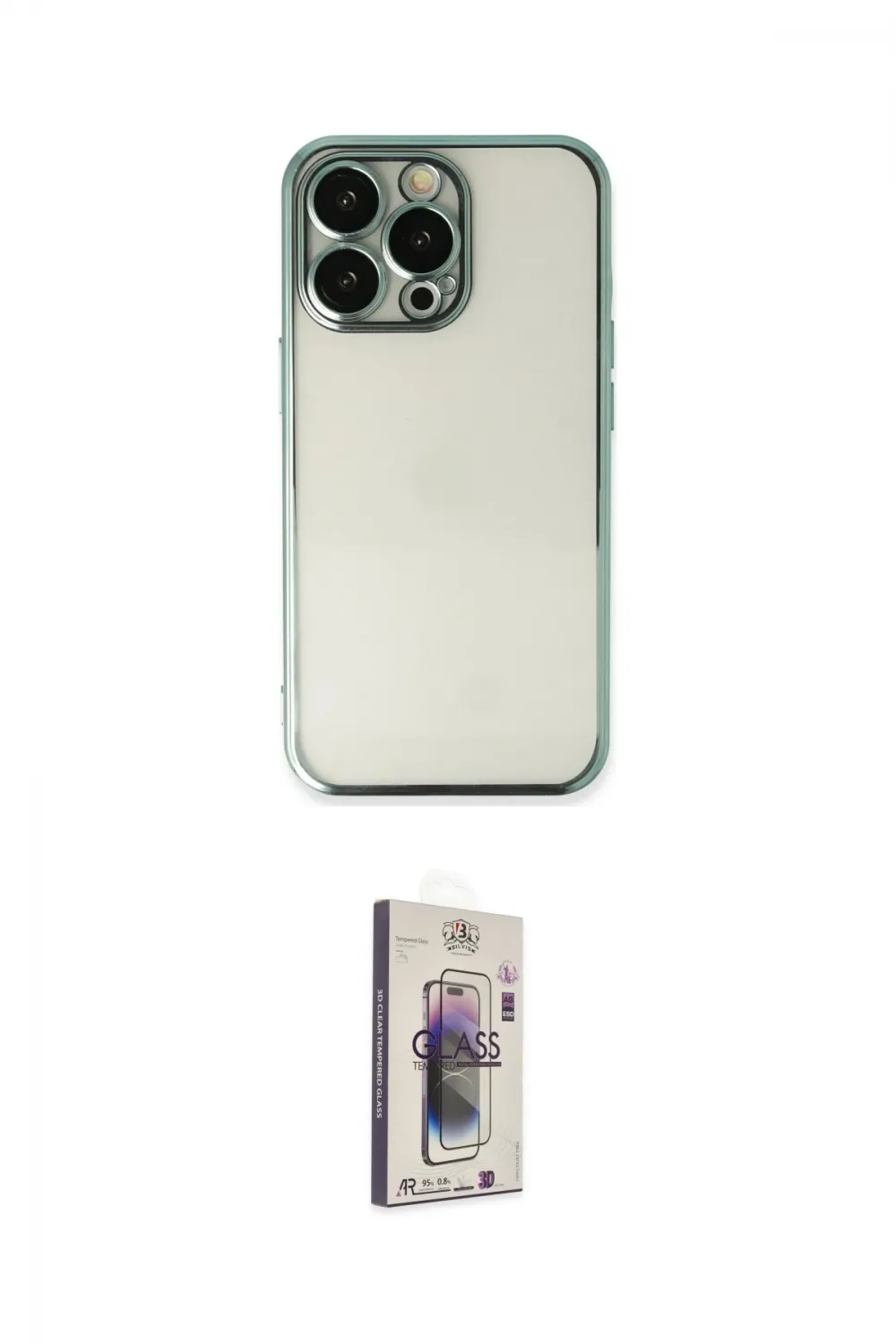 ieg™ iPhone 13 Pro Max Kılıf Vadi Minimal - Siyah Bilvis 3D Cam Ekran Koruyucu
