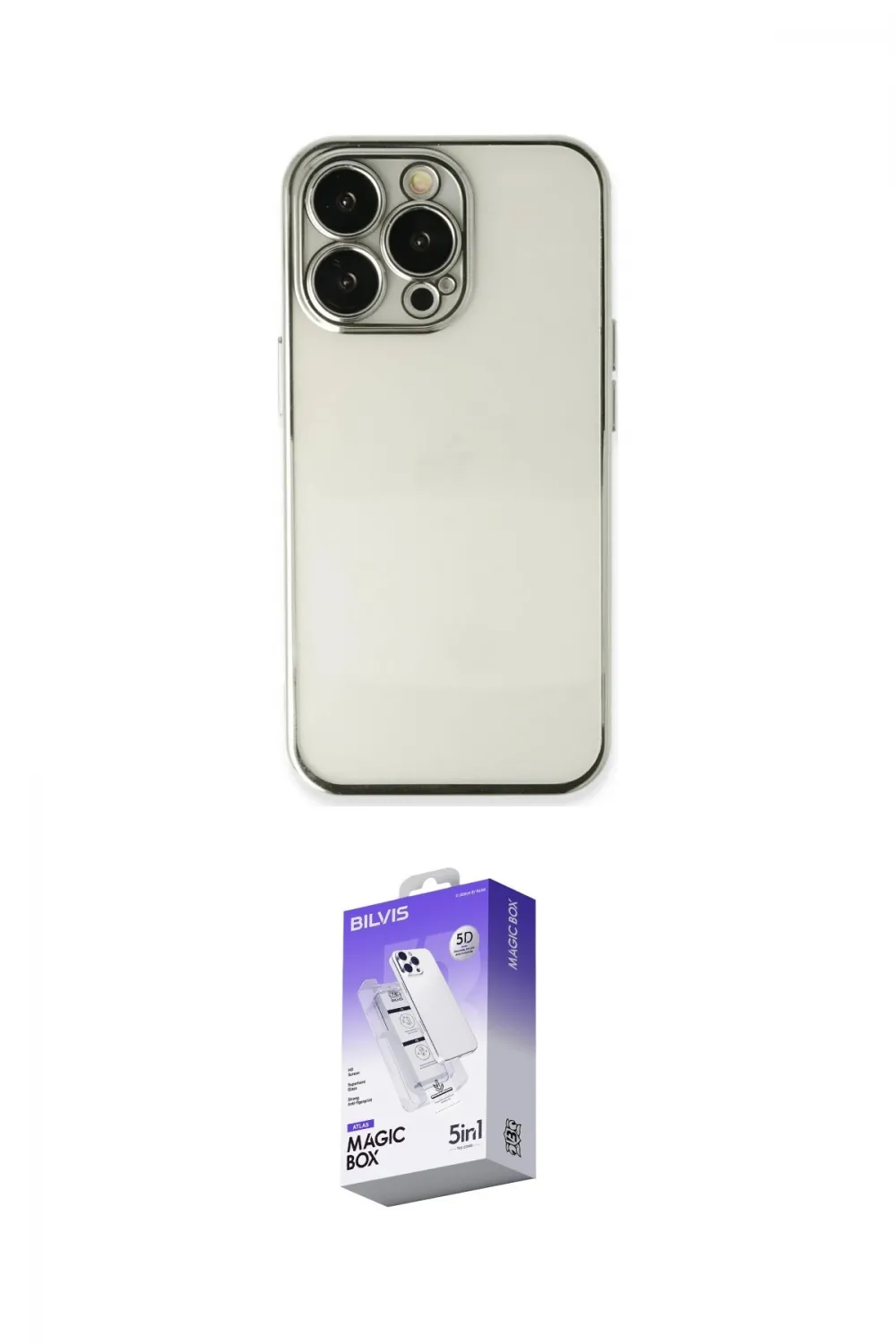 ieg™ iPhone 13 Pro Max Kılıf Vadi Minimal - Siyah Bilvis 5in1 3D Magic Cam Ekran Koruyucu