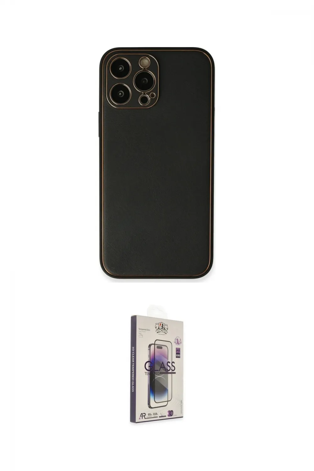 ieg™ iPhone 13 Pro Max Kılıf Yadigar Klasik - Siyah Bilvis 3D Cam Ekran Koruyucu