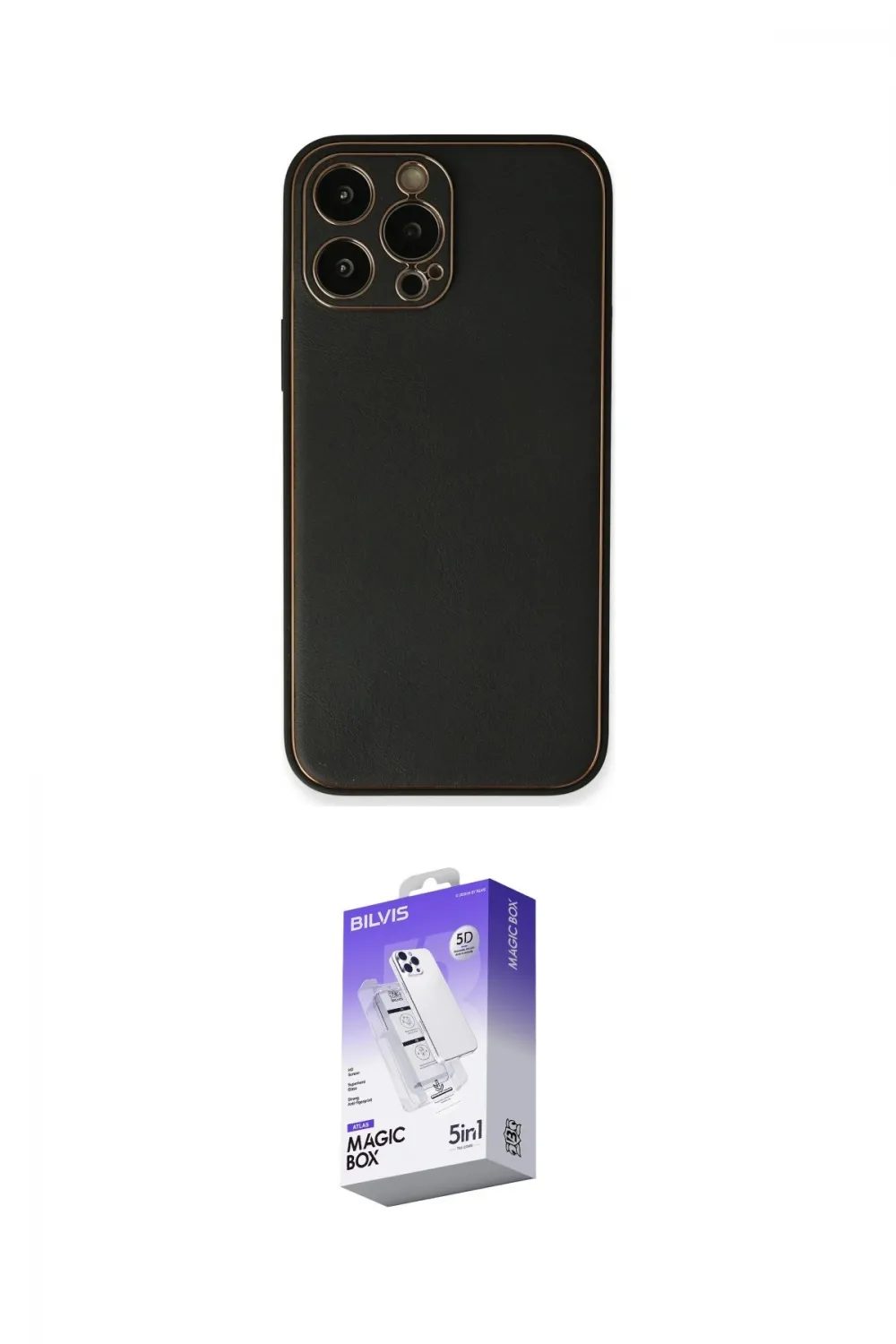 ieg™ iPhone 13 Pro Max Kılıf Yadigar Klasik - Siyah Bilvis 5in1 3D Magic Cam Ekran Koruyucu