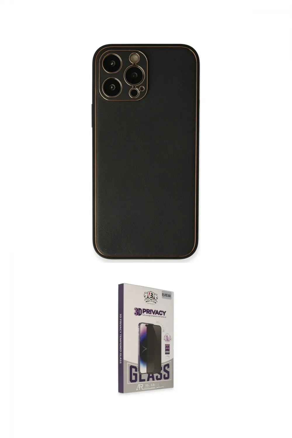 ieg™ iPhone 13 Pro Max Kılıf Yadigar Klasik - Siyah Bilvis Hayalet Cam Ekran Koruyucu