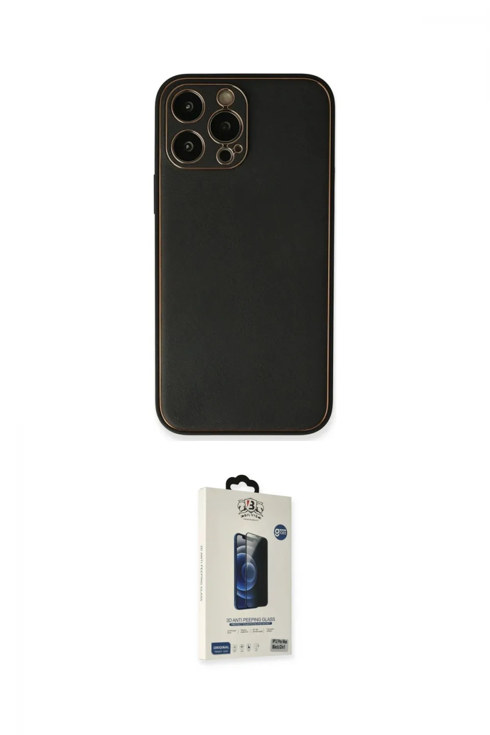 ieg™ iPhone 13 Pro Max Kılıf Yadigar Klasik - Siyah Bilvis Hayalet Cam Ekran Koruyucu