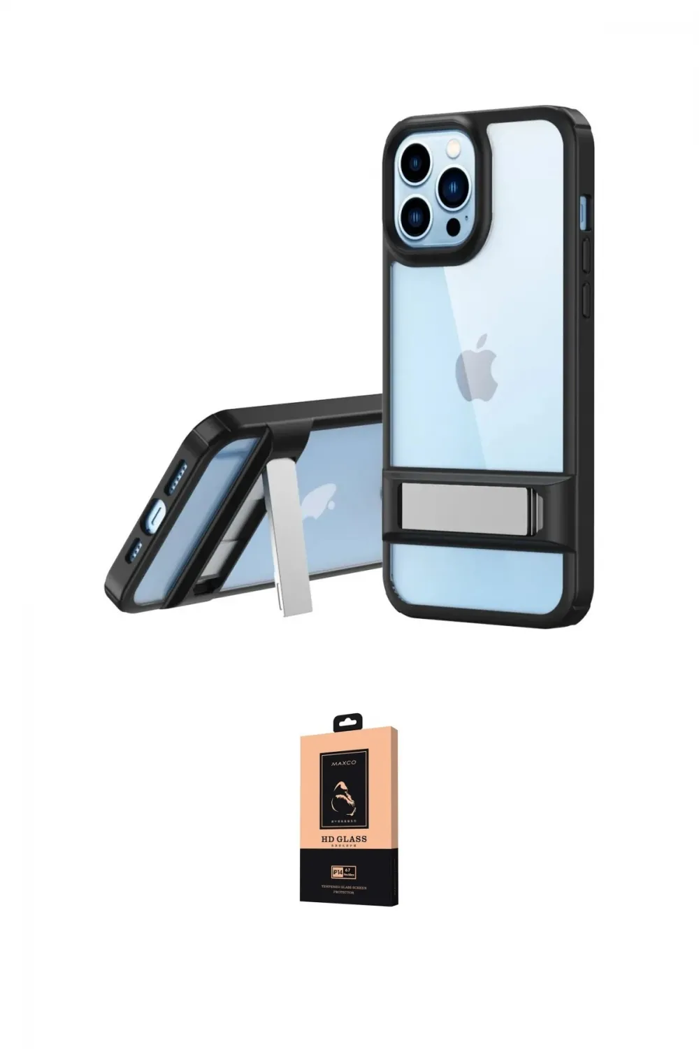 ieg™ iPhone 13 Pro Max Kılıf Yadigar Yansıma - Şeffaf Maxco Cam Ekran Koruyucu
