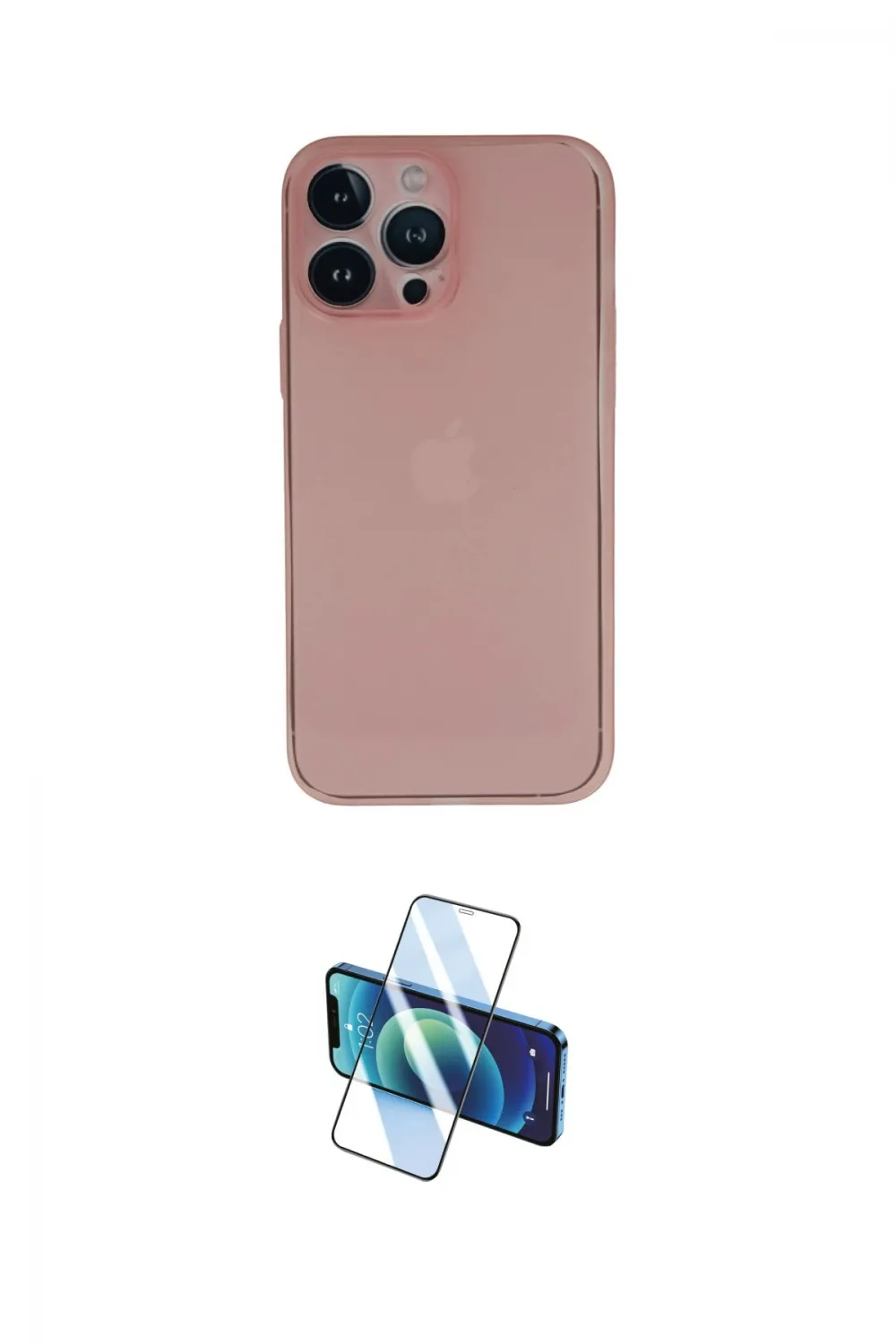 ieg™ iPhone 13 Pro Max Kılıf Yadigar Yansıma Serisi - Siyah 3D Antistatik Cam Ekran Koruyucu