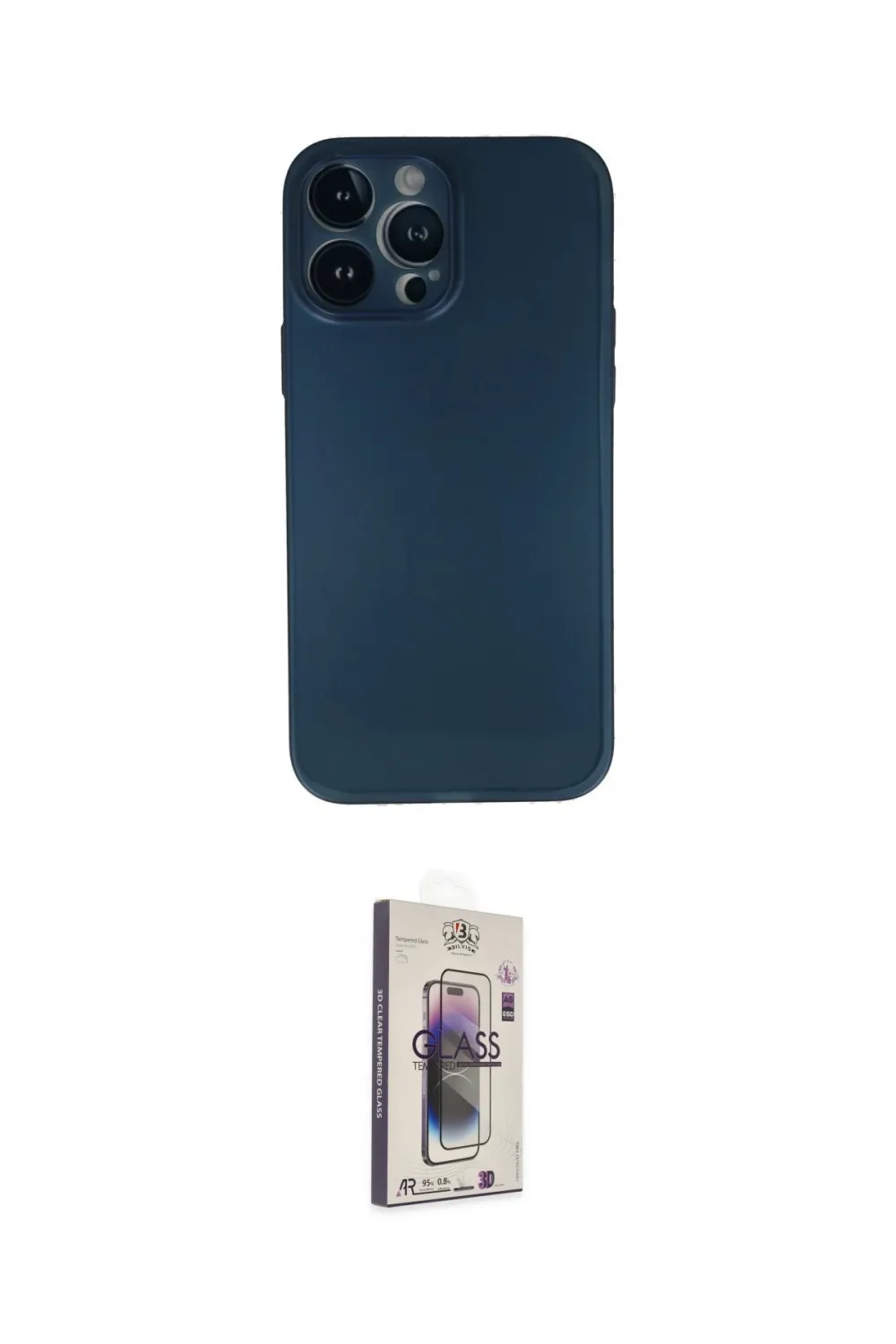 ieg™ iPhone 13 Pro Max Kılıf Yadigar Yansıma Serisi - Siyah Bilvis 3D Cam Ekran Koruyucu