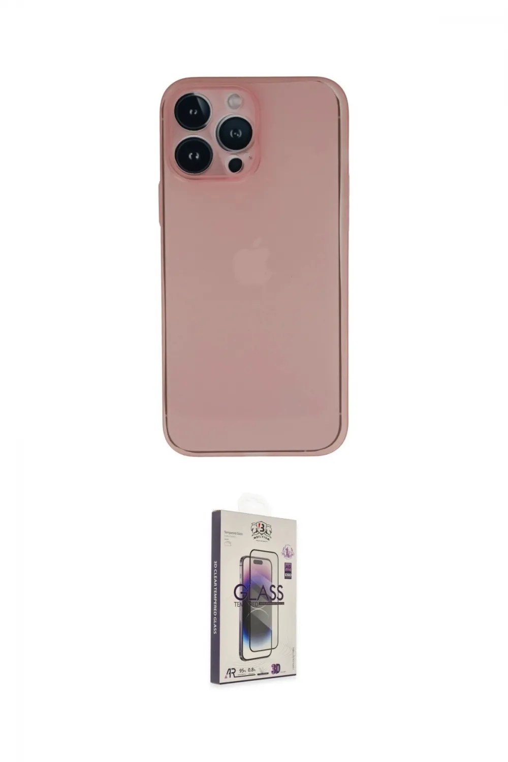 ieg™ iPhone 13 Pro Max Kılıf Yadigar Yansıma Serisi - Siyah Bilvis 3D Cam Ekran Koruyucu