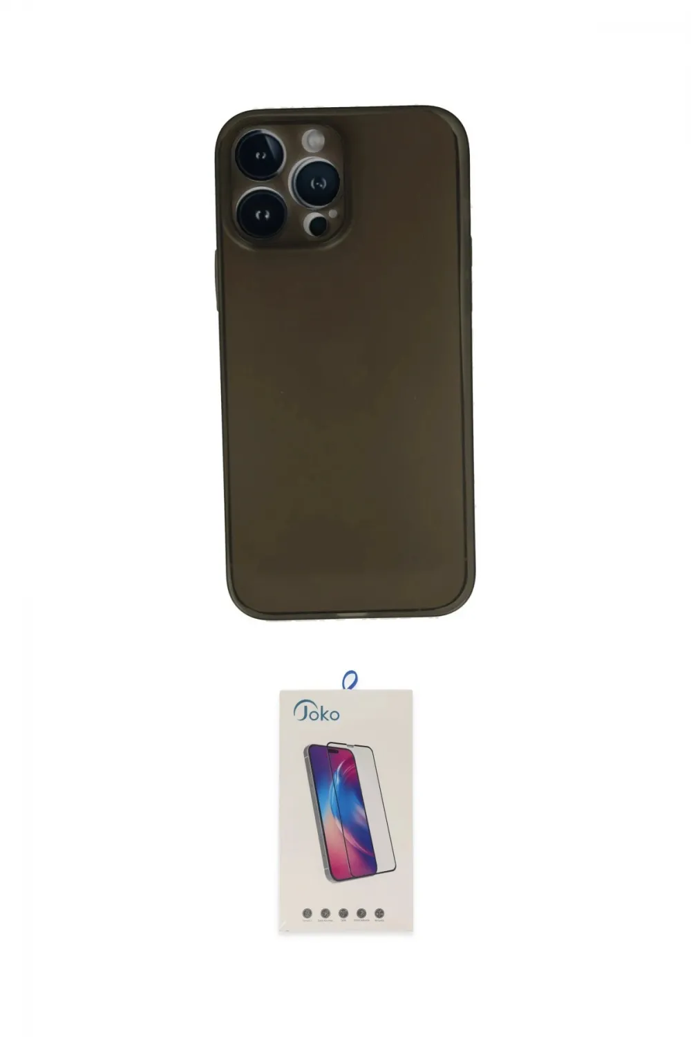 ieg™ iPhone 13 Pro Max Kılıf Yadigar Yansıma Serisi - Siyah Joko 5D Cam