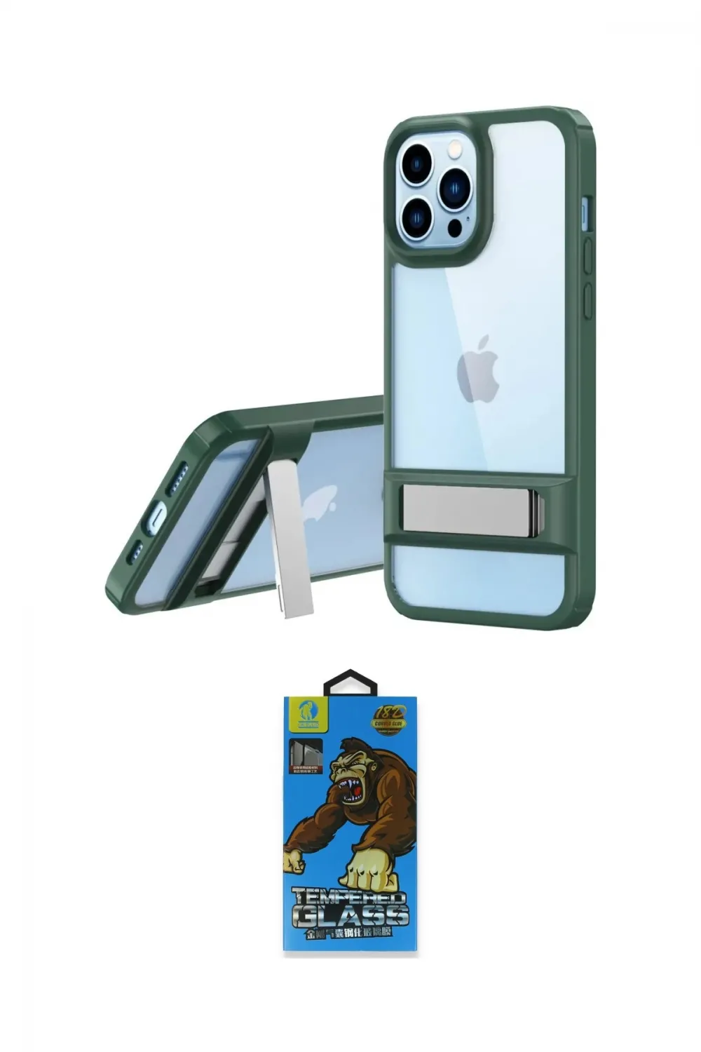 ieg™ iPhone 13 Pro Max Kılıf Yadigar Yansıma - Siyah 18D Cam Ekran Koruyucu