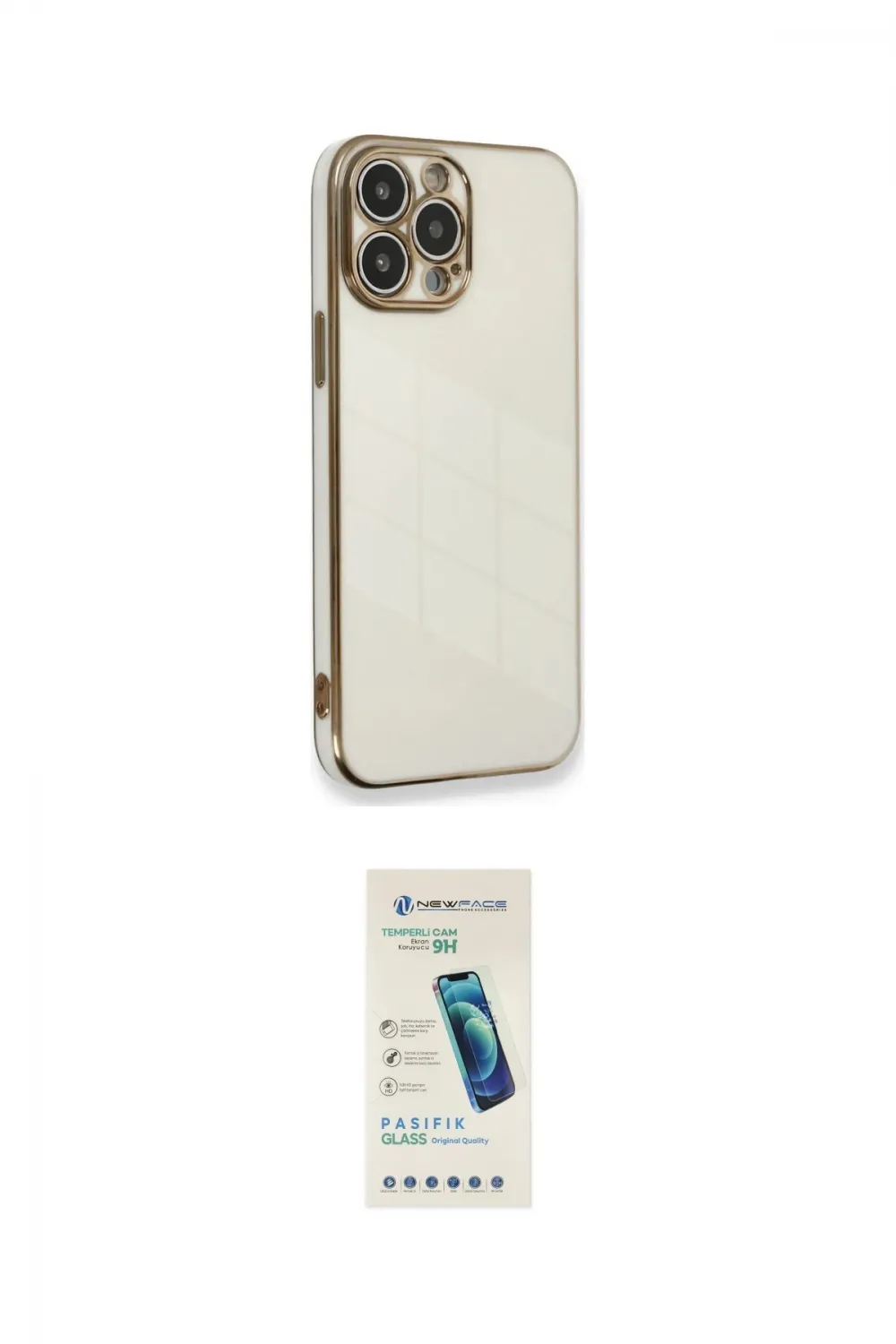 ieg™ iPhone 13 Pro Max Kılıf Yankı Serisi - Şeffaf Pasifik Cam Ekran Koruyucu