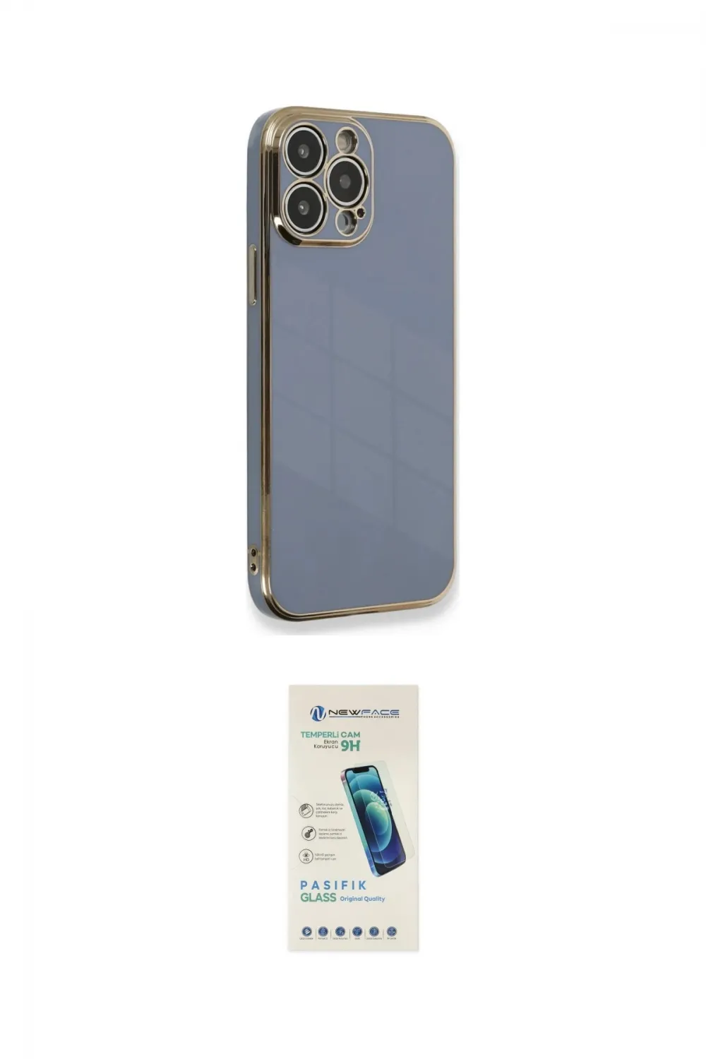 ieg™ iPhone 13 Pro Max Kılıf Yankı Serisi - Şeffaf Pasifik Cam Ekran Koruyucu