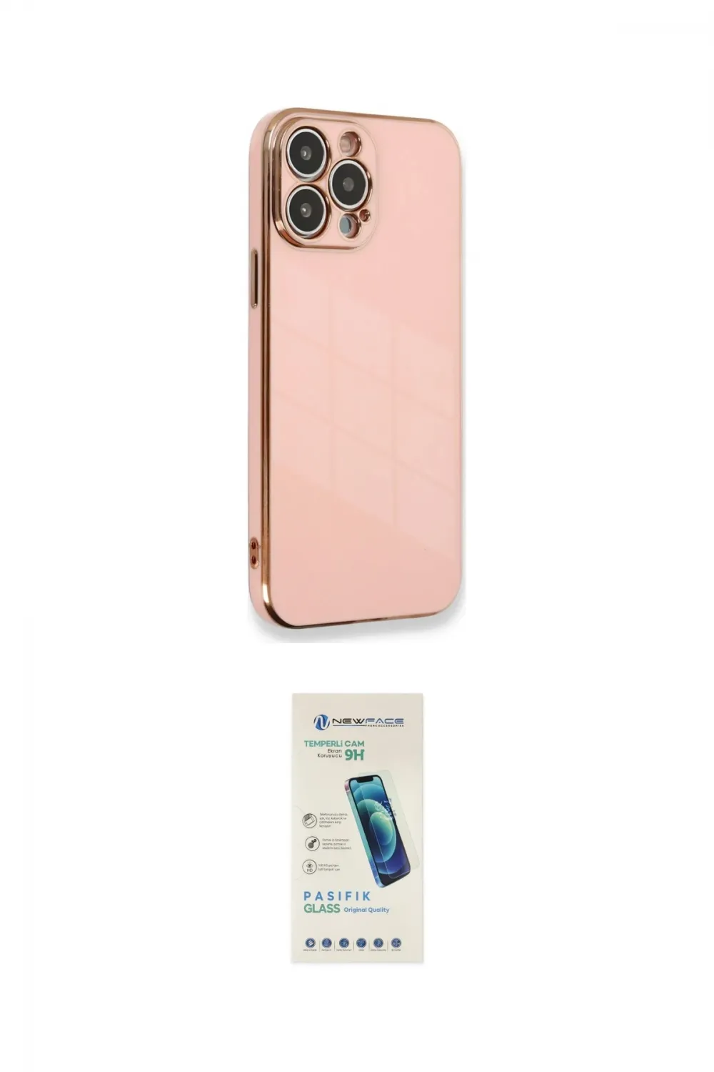 ieg™ iPhone 13 Pro Max Kılıf Yankı Serisi - Şeffaf Pasifik Cam Ekran Koruyucu
