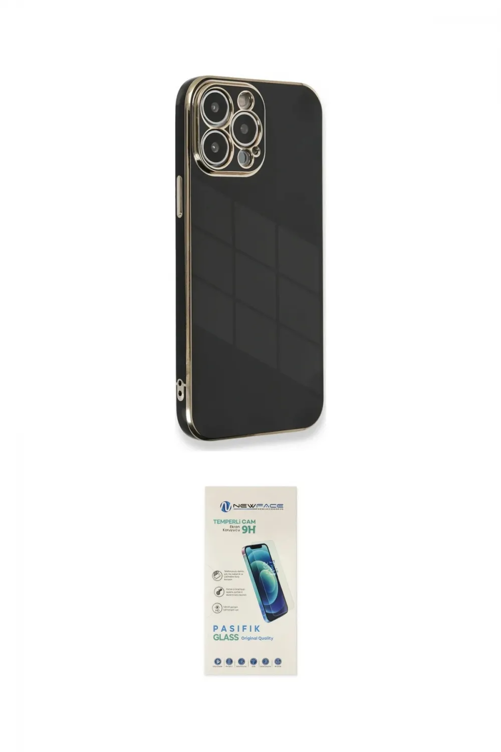 ieg™ iPhone 13 Pro Max Kılıf Yankı Serisi - Şeffaf Pasifik Cam Ekran Koruyucu