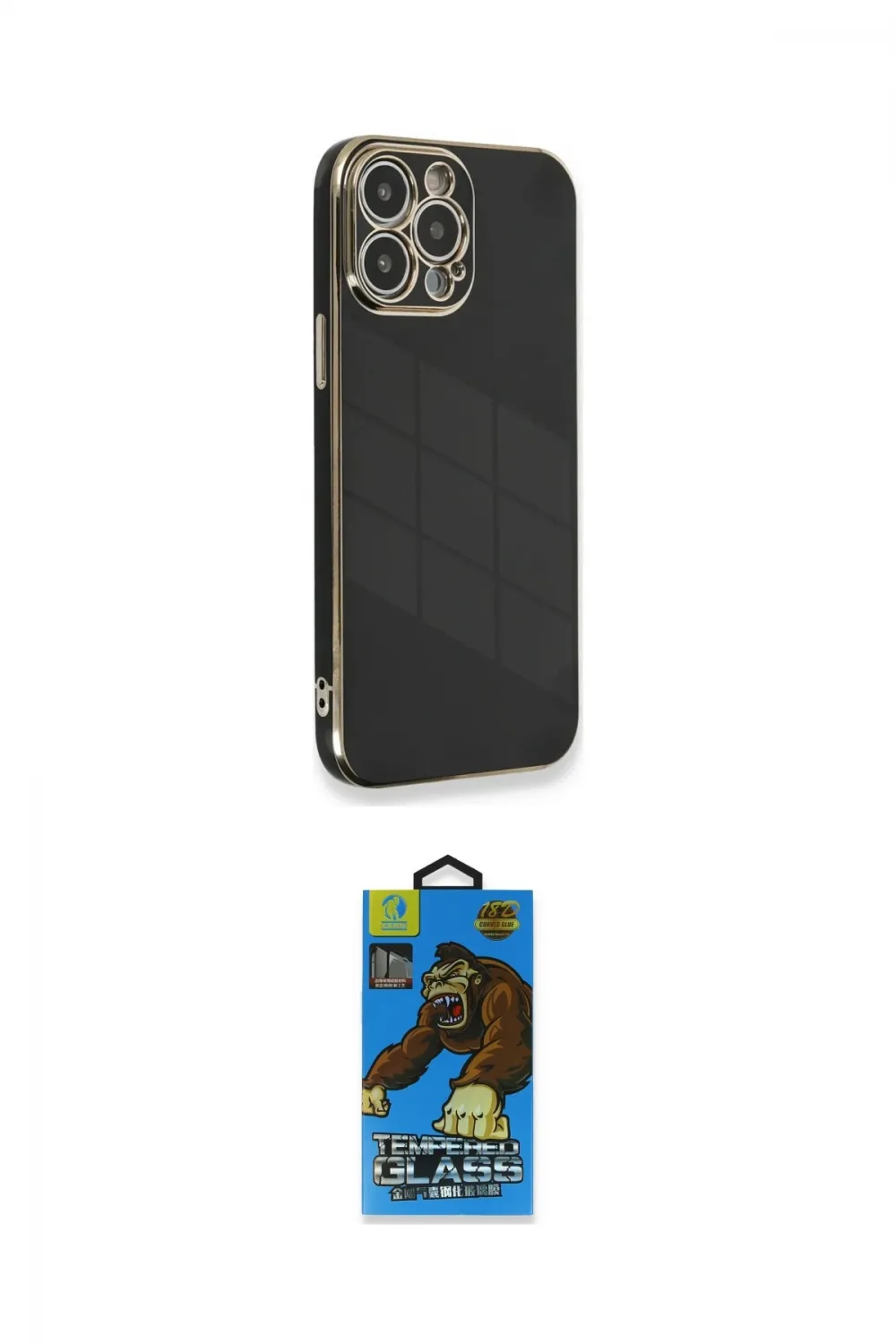 ieg™ iPhone 13 Pro Max Kılıf Yankı Serisi - Siyah 18D Cam Ekran Koruyucu